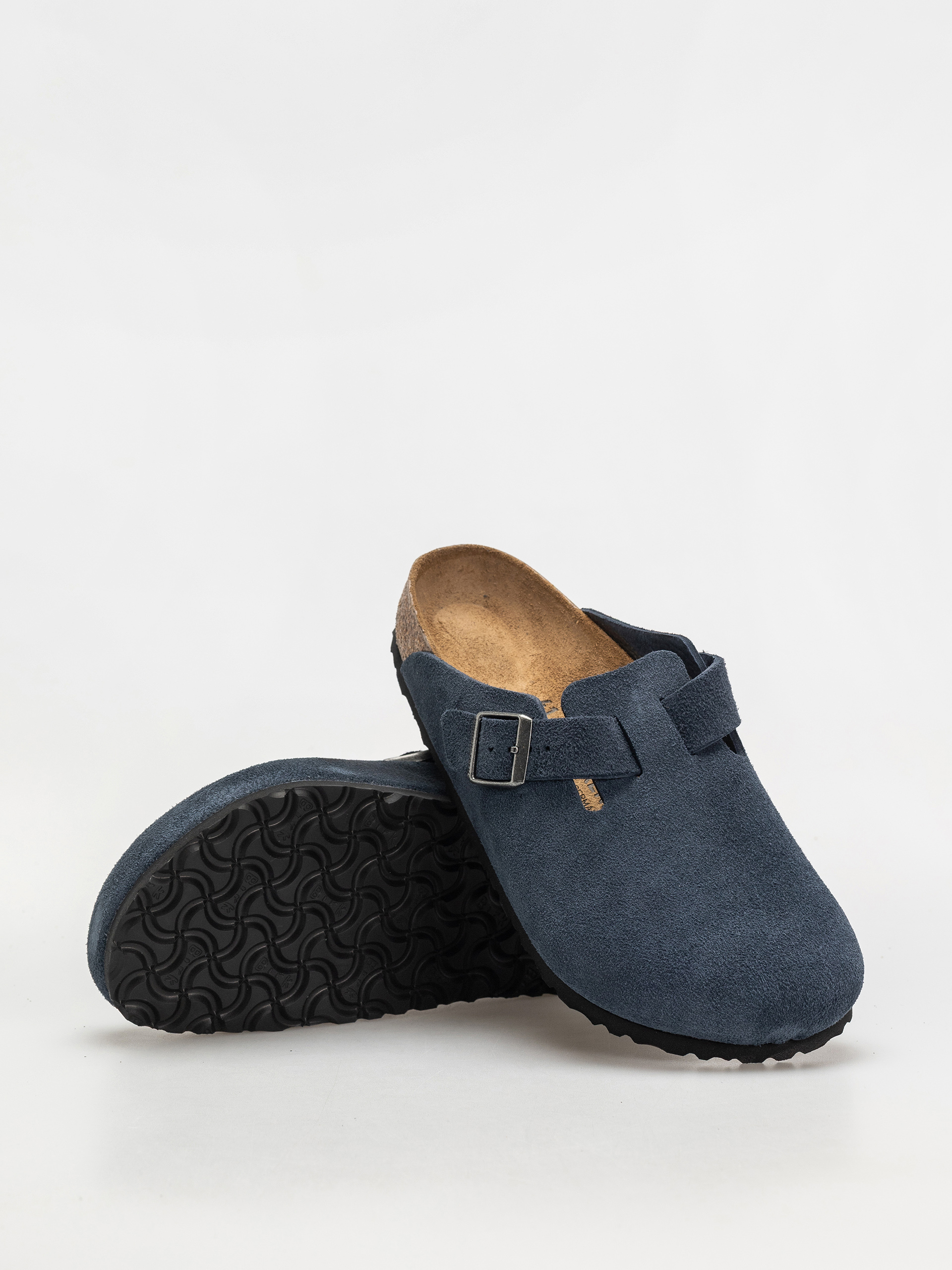 Plážovky Birkenstock Boston Suede Leather Regular (new navy)