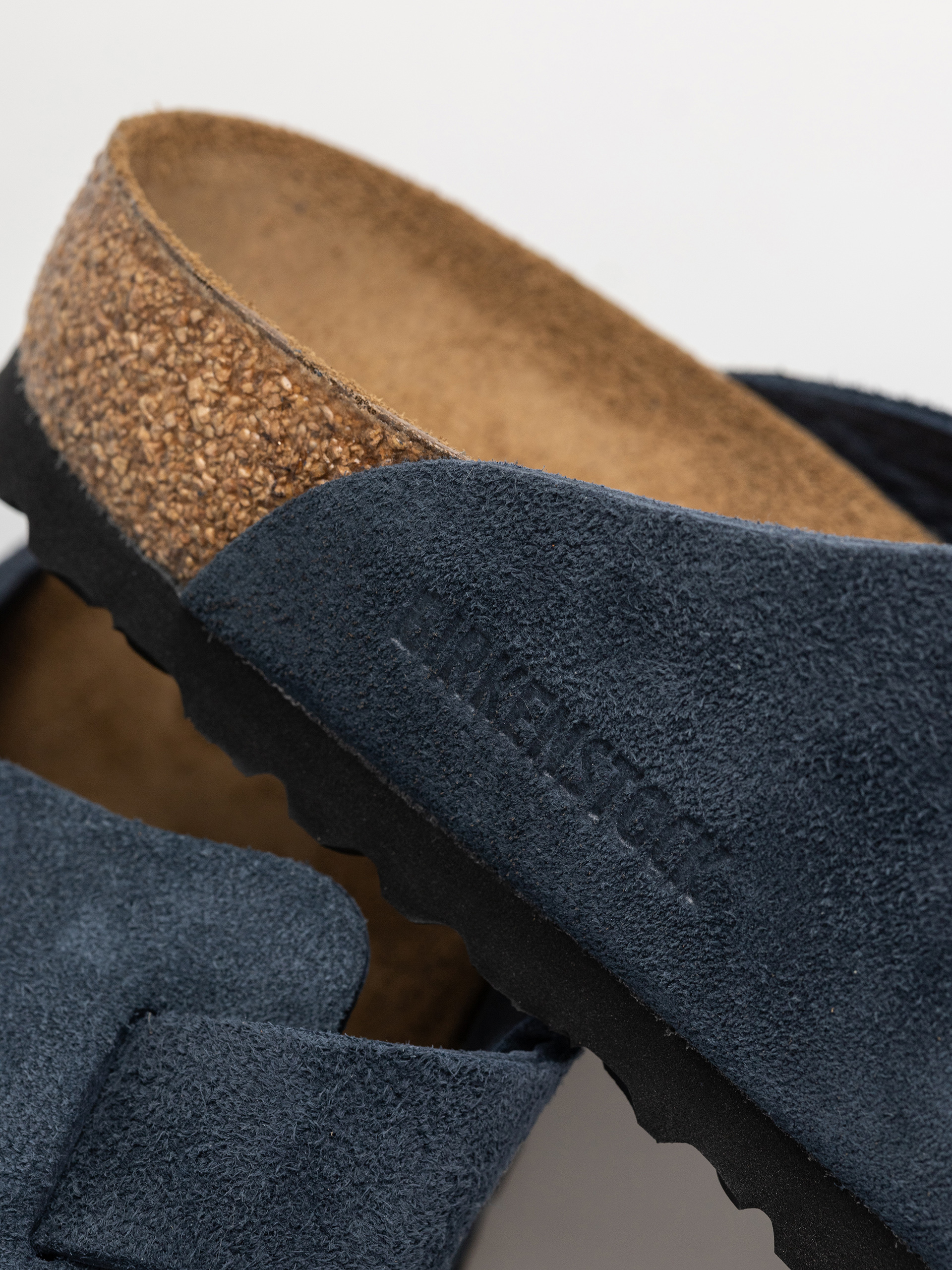 Plážovky Birkenstock Boston Suede Leather Regular (new navy)