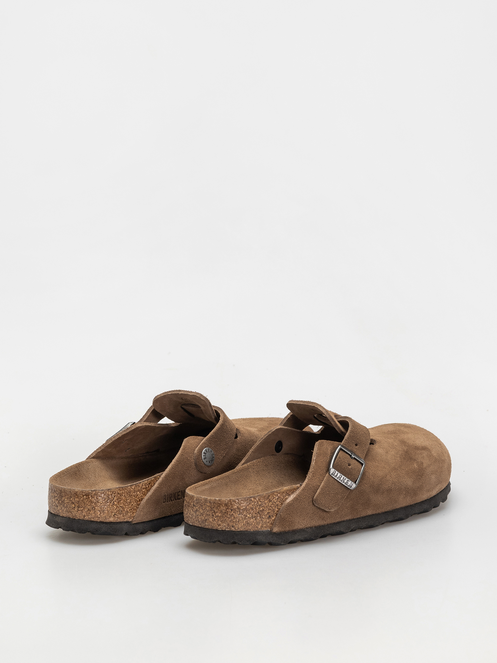 Plážovky Birkenstock Boston SFB Suede Leather Narrow Wmn (dark tea)