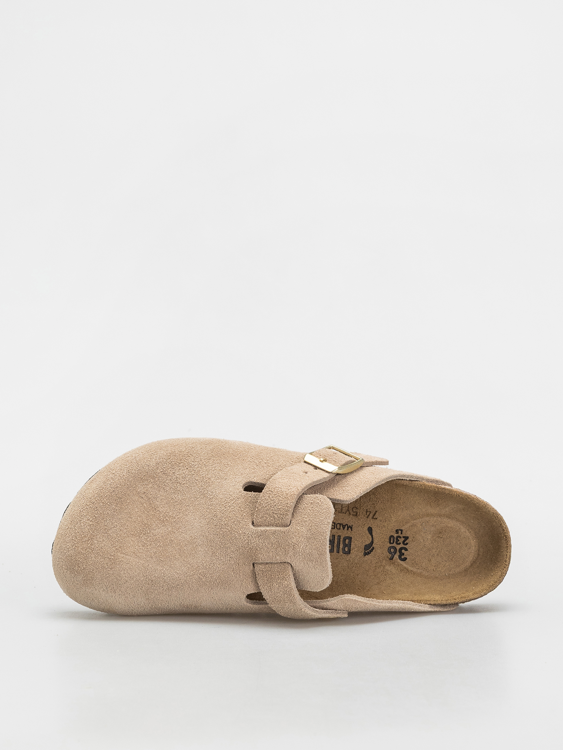 Plážovky Birkenstock Boston Suede Leather Narrow Wmn (sandcastle)