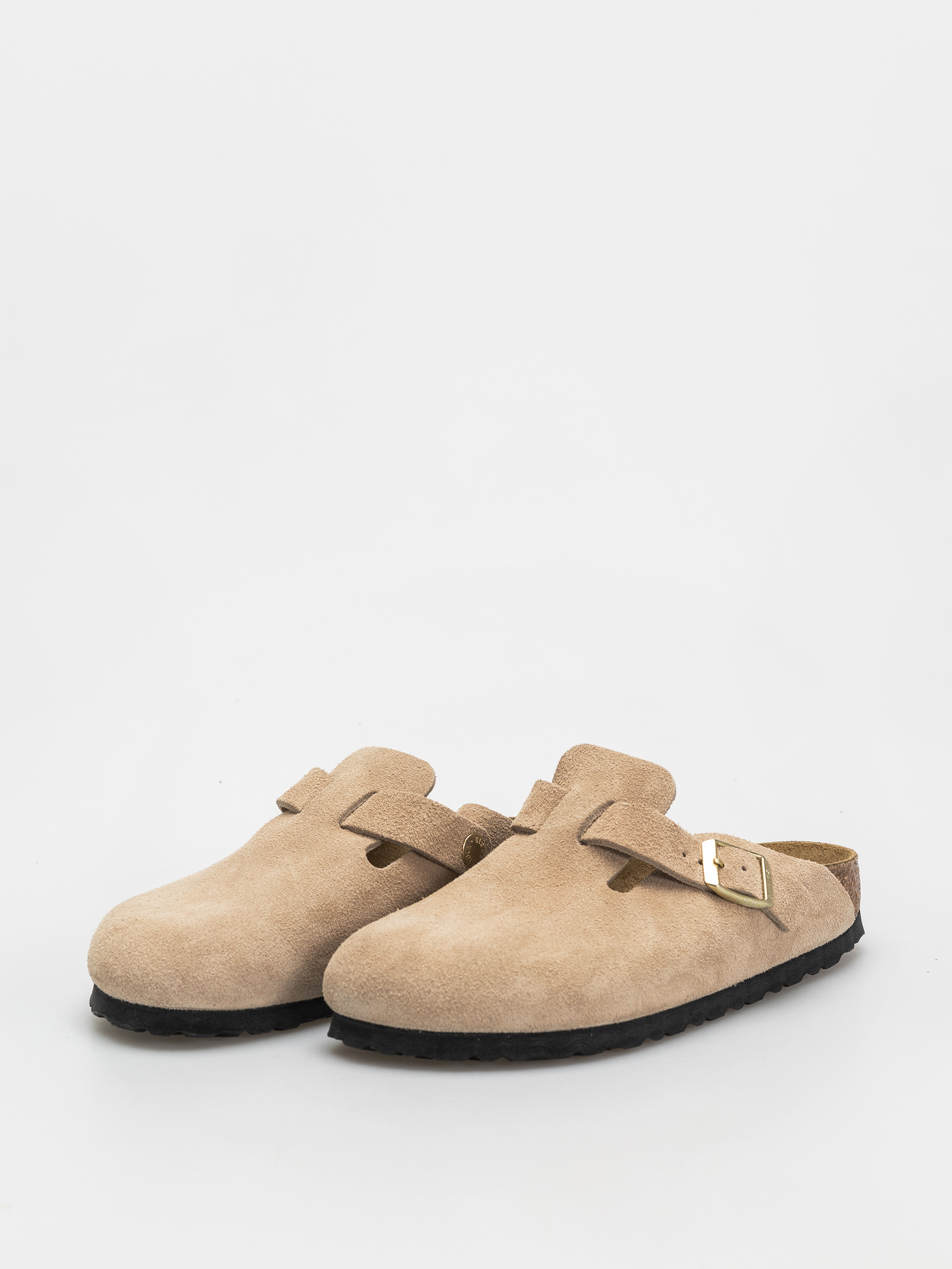Plážovky Birkenstock Boston Suede Leather Narrow Wmn (sandcastle)