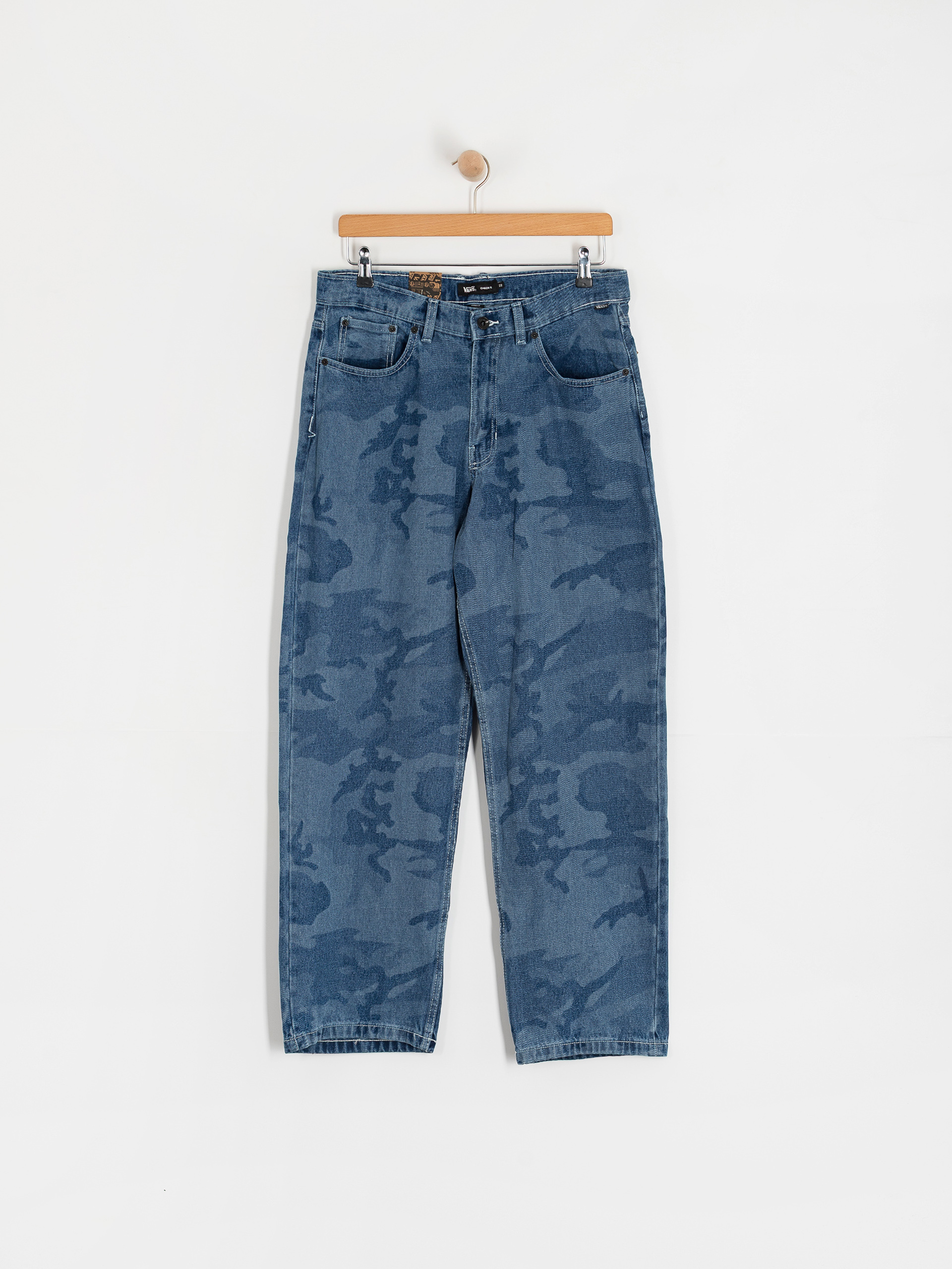 Kalhoty Vans Check 5 Loose Camo Printed Denim (stonewash/blue)