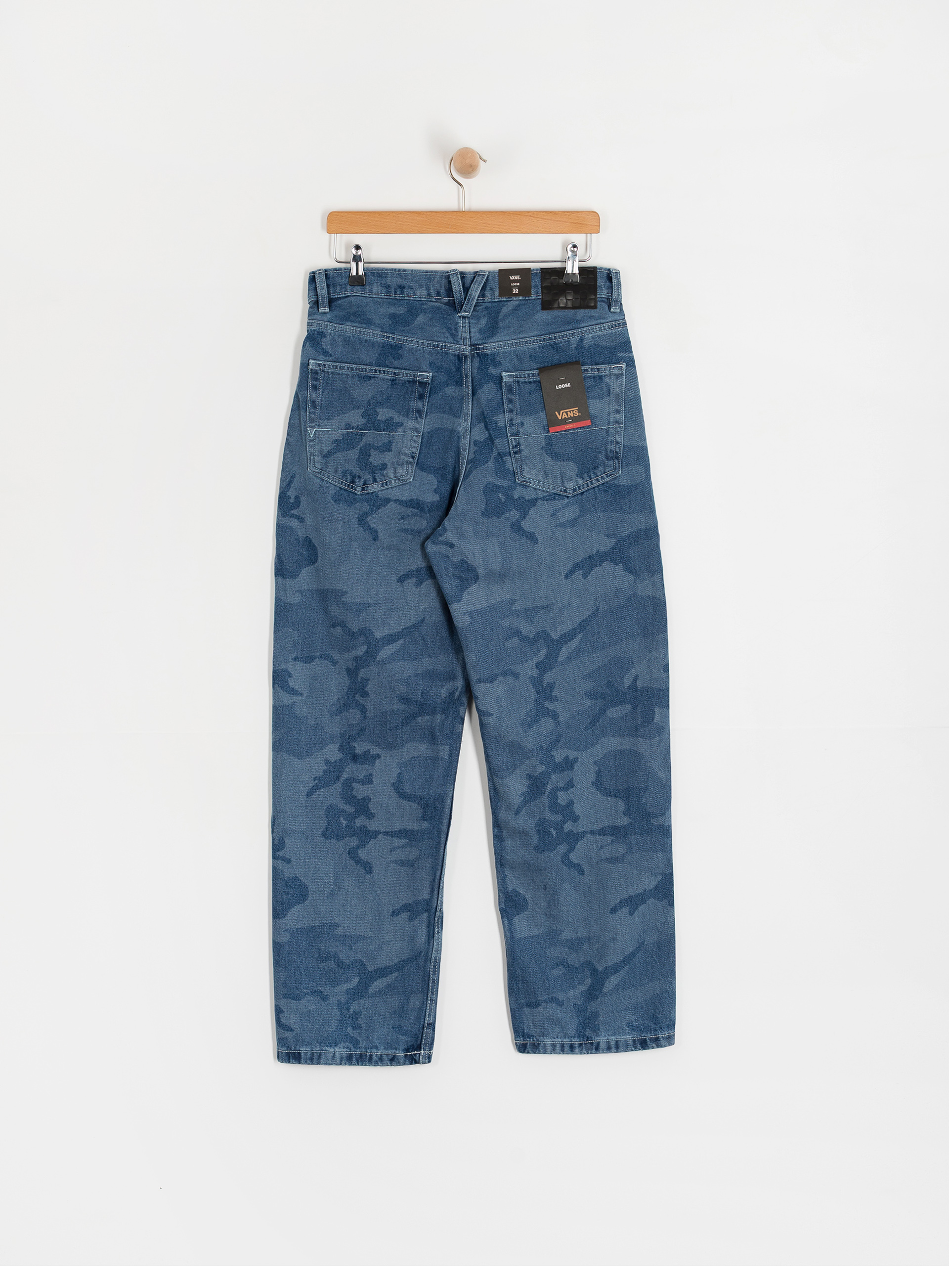 Kalhoty Vans Check 5 Loose Camo Printed Denim (stonewash/blue)