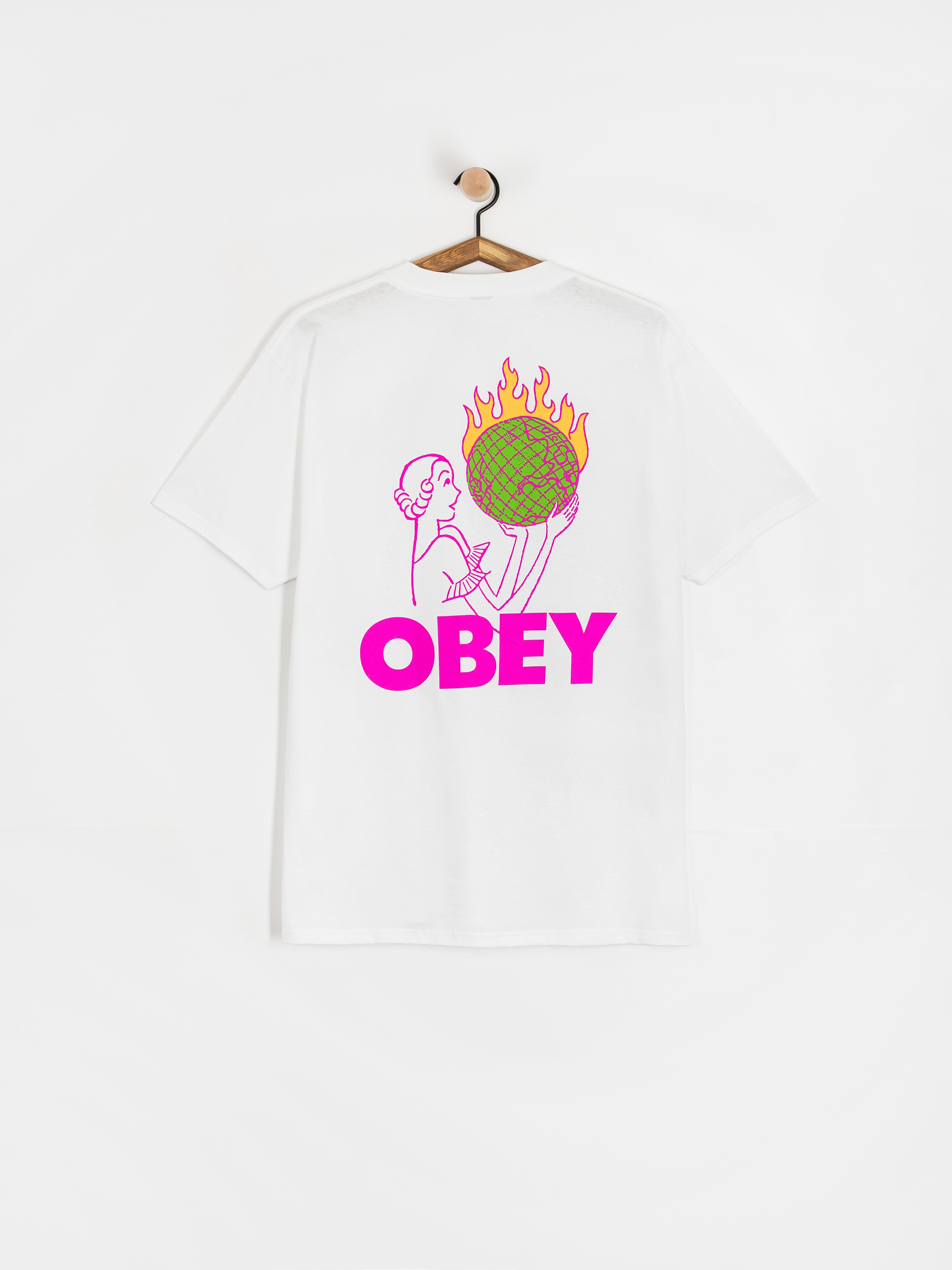 Tričko OBEY Obey World In Flames (white)