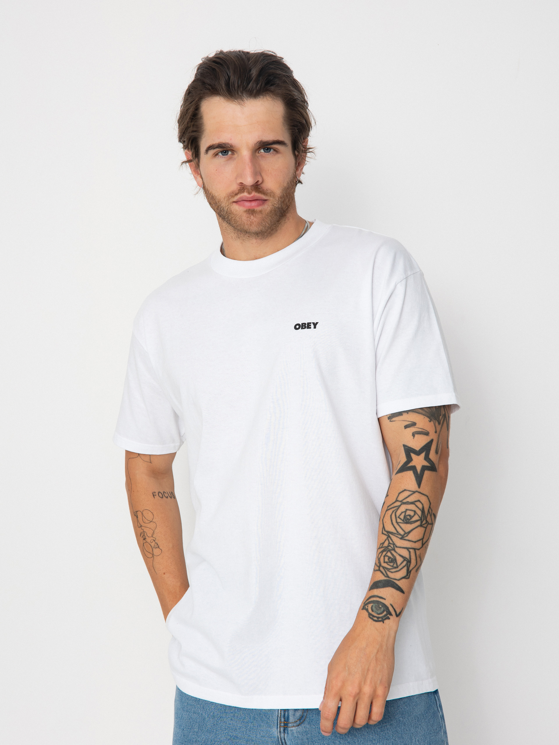 Tričko OBEY Obey World In Flames (white)