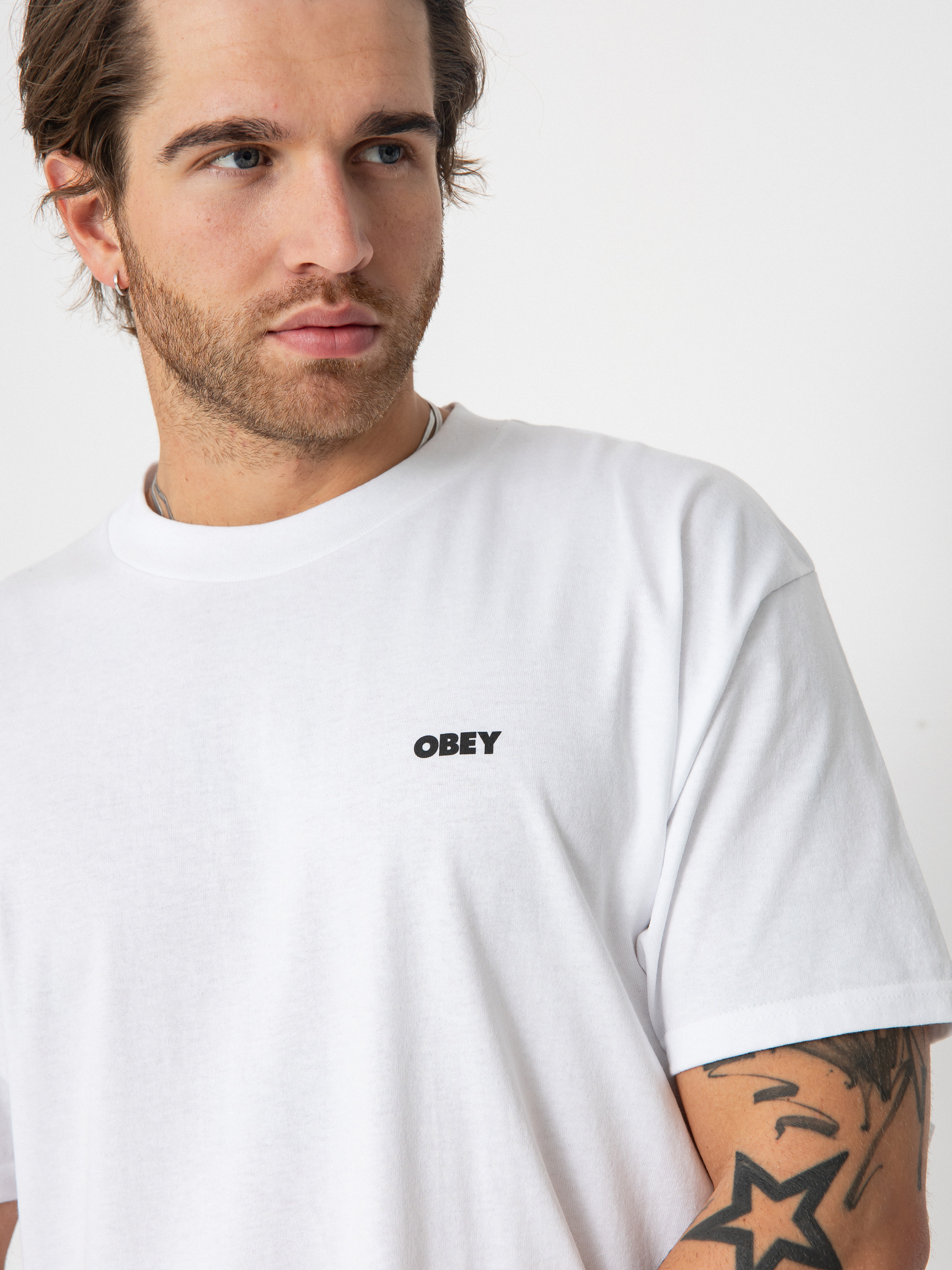 Tričko OBEY Obey World In Flames (white)