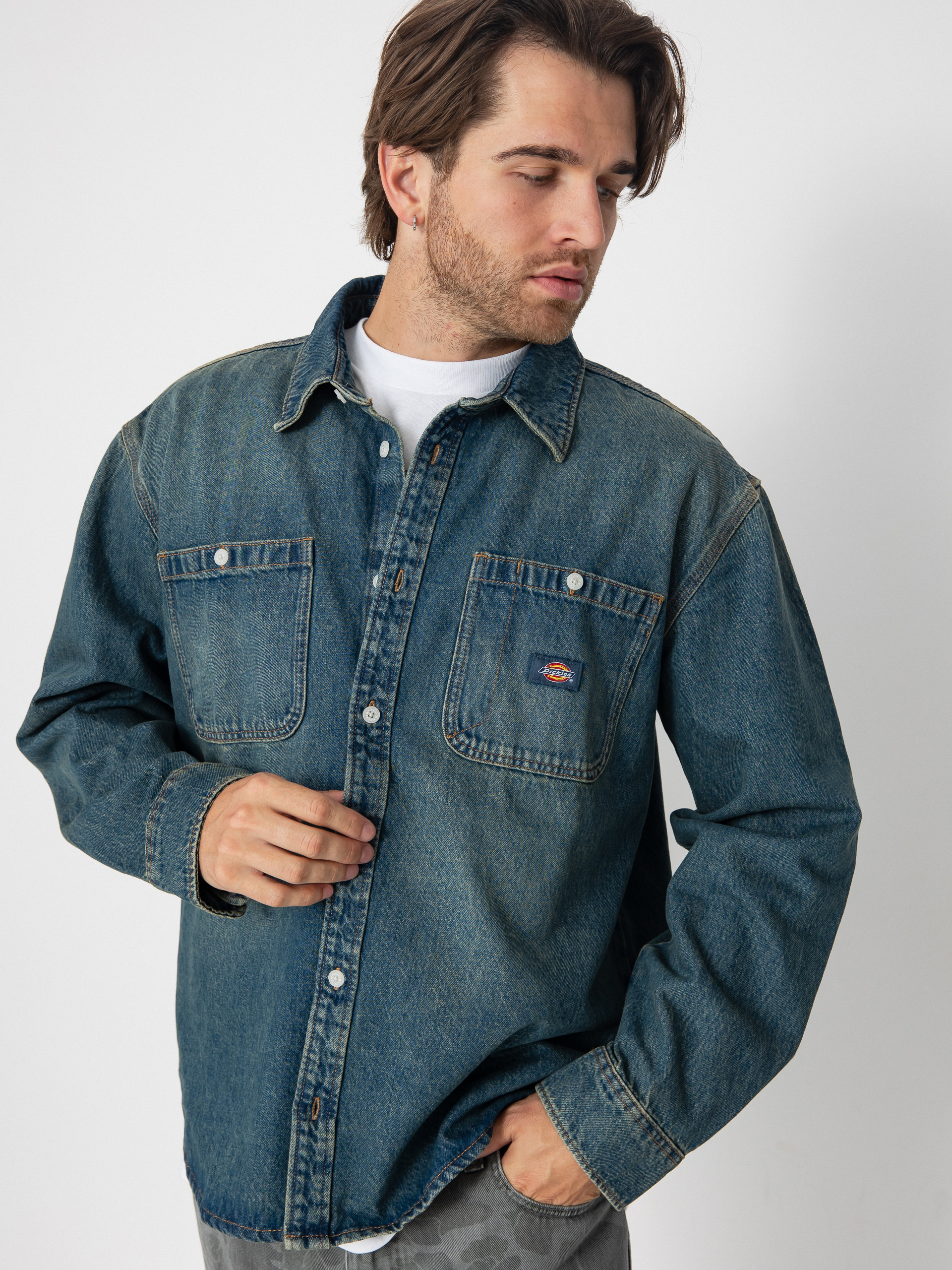 Košile Dickies Mechanic (khaki tinted blue)