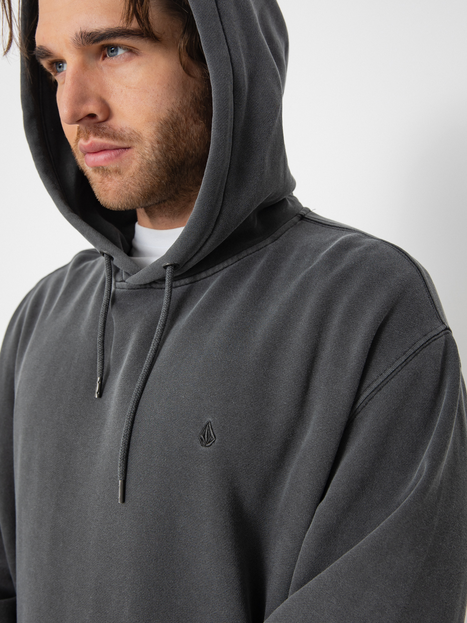 Mikina s kapucí Volcom Single Stone Pw HD (asphalt black)