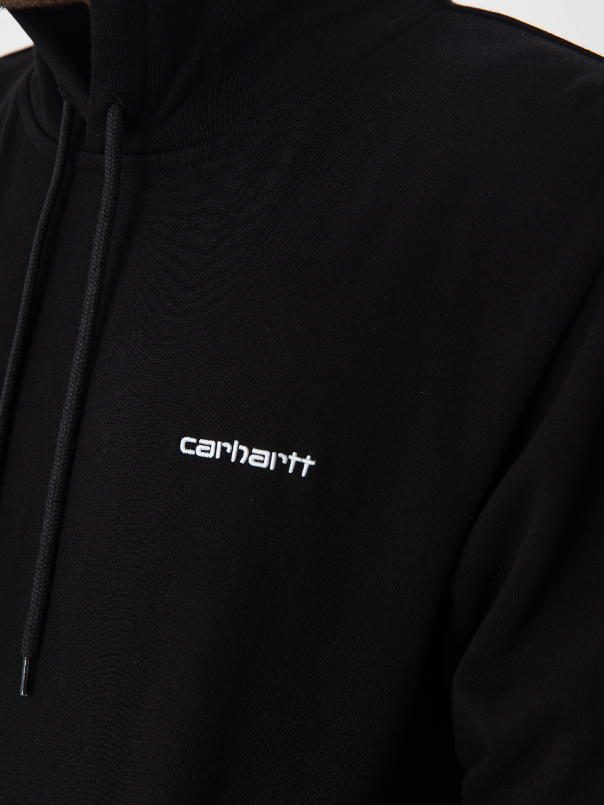 Mikina s kapucí Carhartt WIP Script Embroidery HD (black/white)