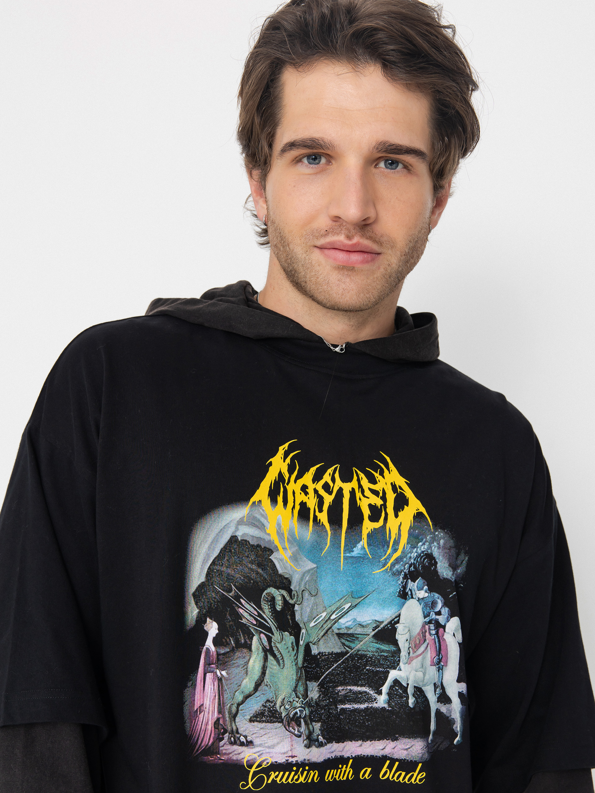 Mikina s kapucí Wasted Paris Tale Age HD (black/faded black)