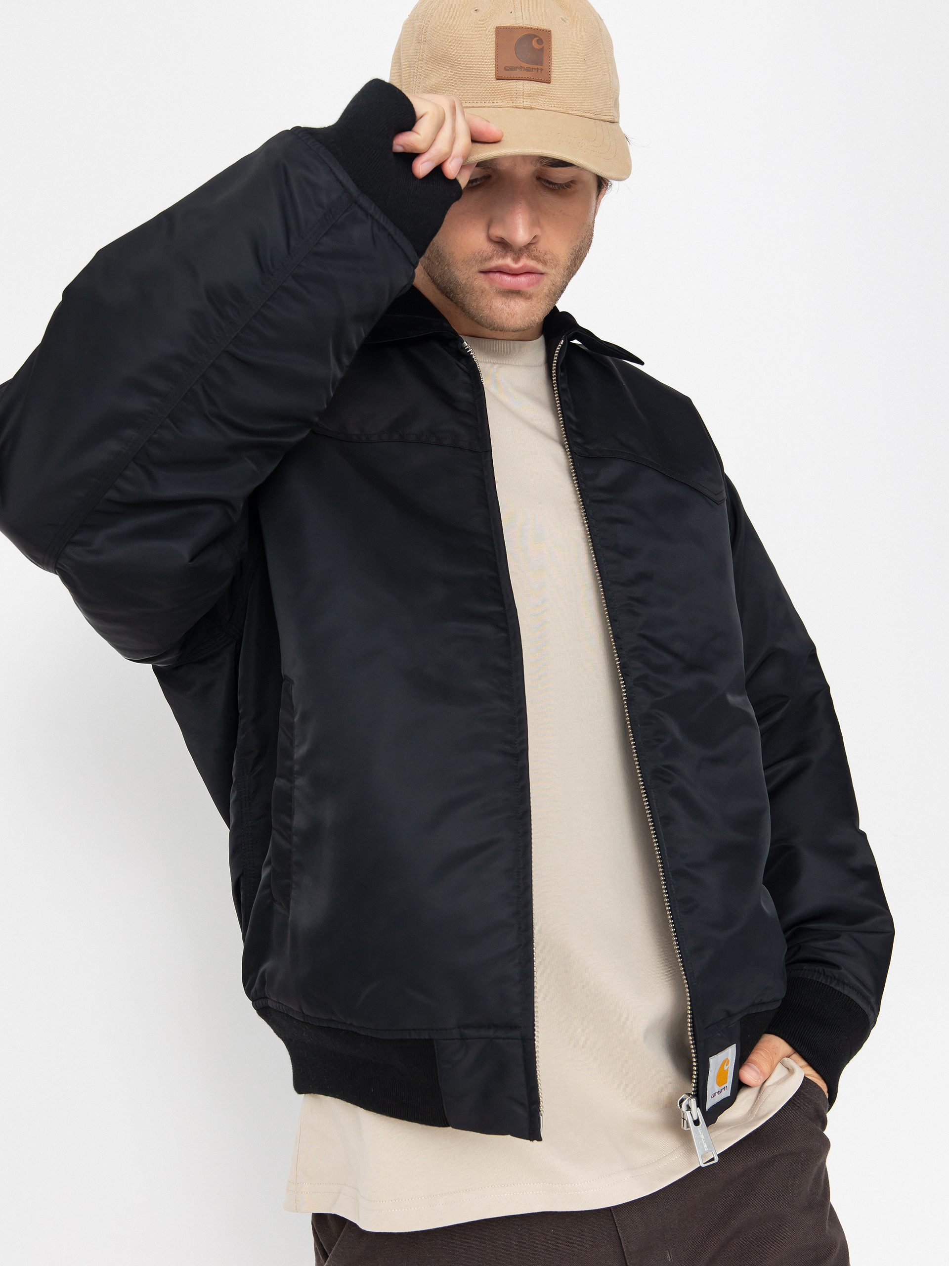 Bunda Carhartt WIP Santa Fe Alumni (black/scarlet)