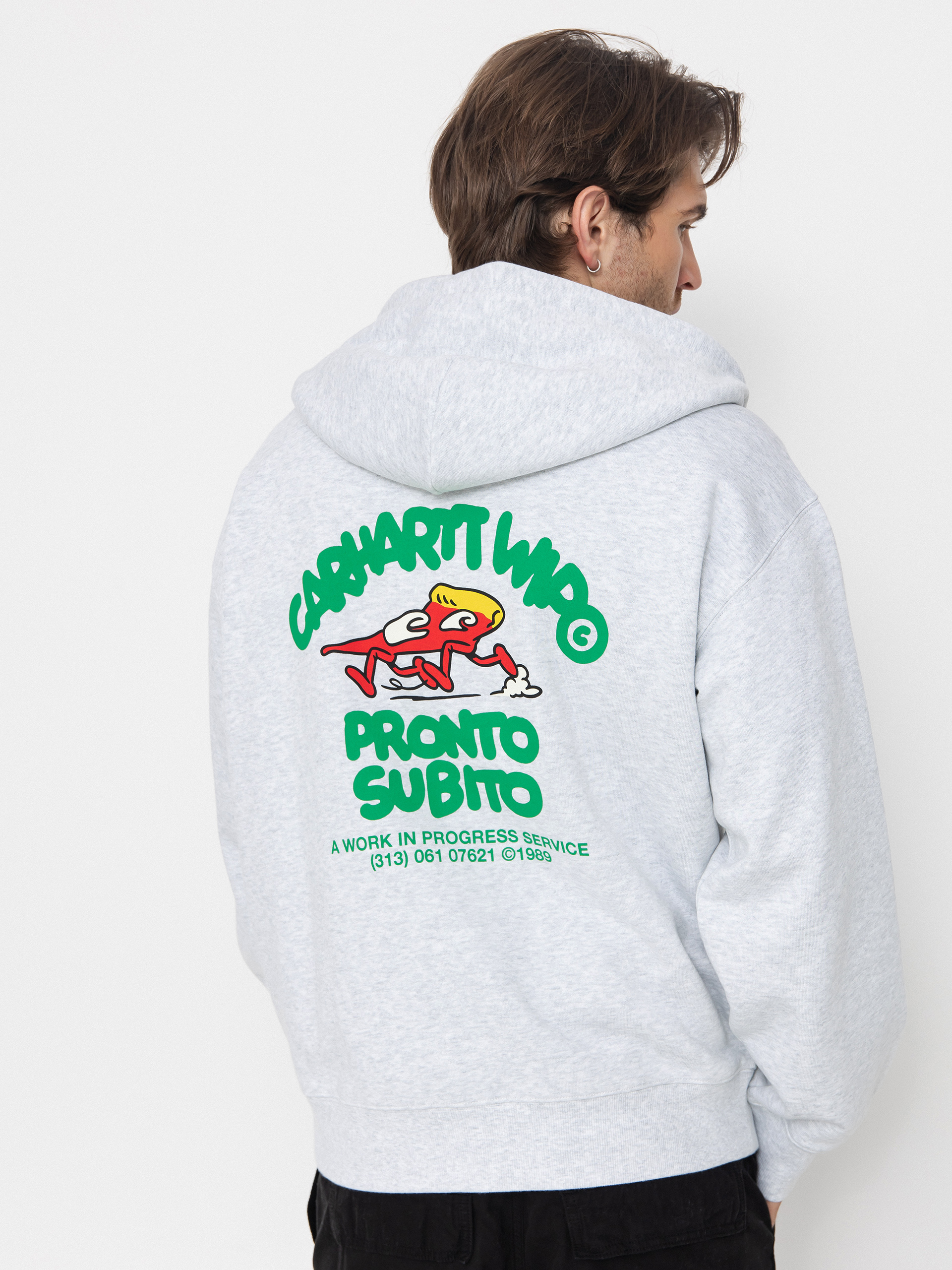 Mikina s kapucí Carhartt WIP Pronto ZHD (ash heather)