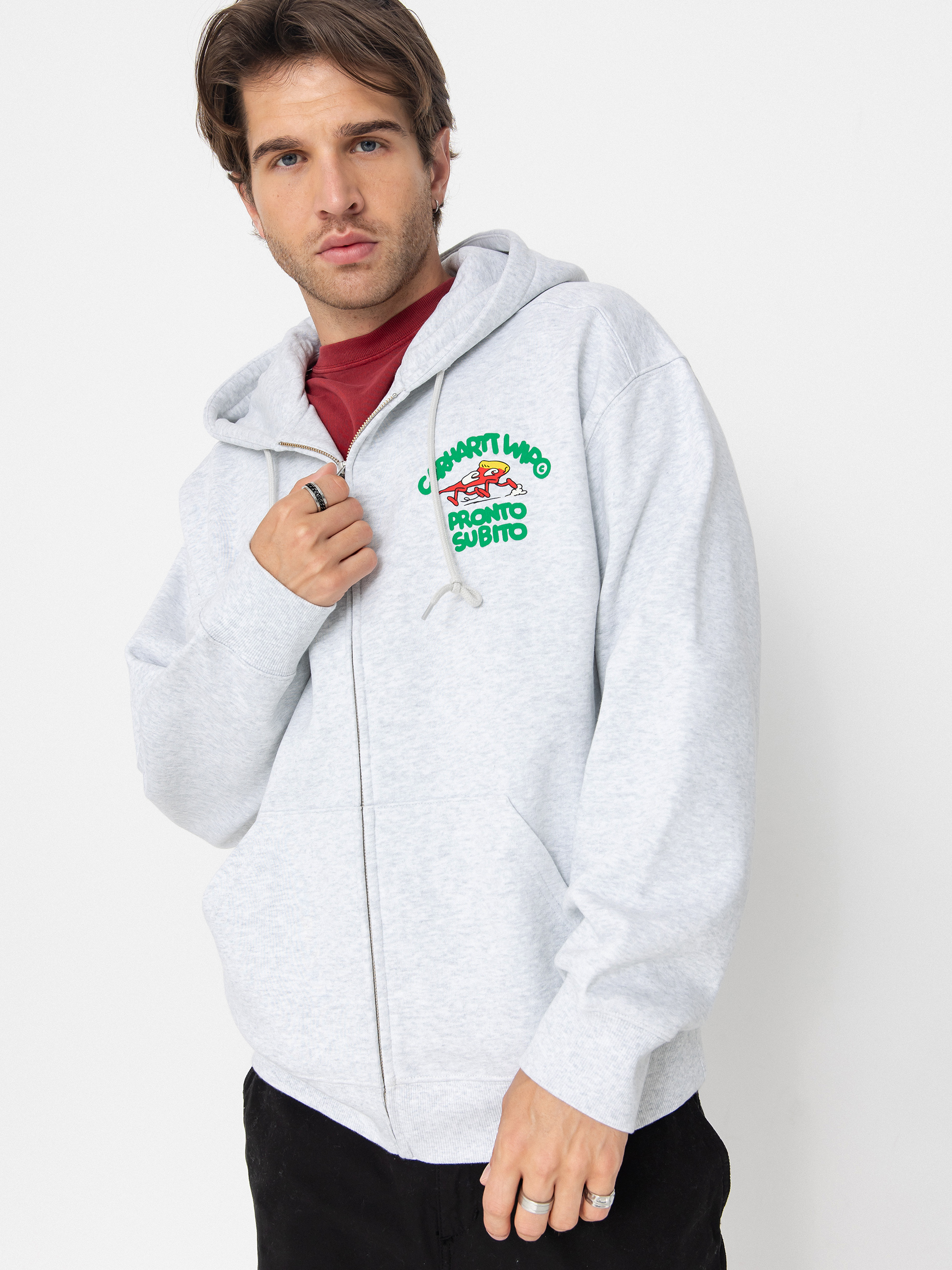 Mikina s kapucí Carhartt WIP Pronto ZHD (ash heather)