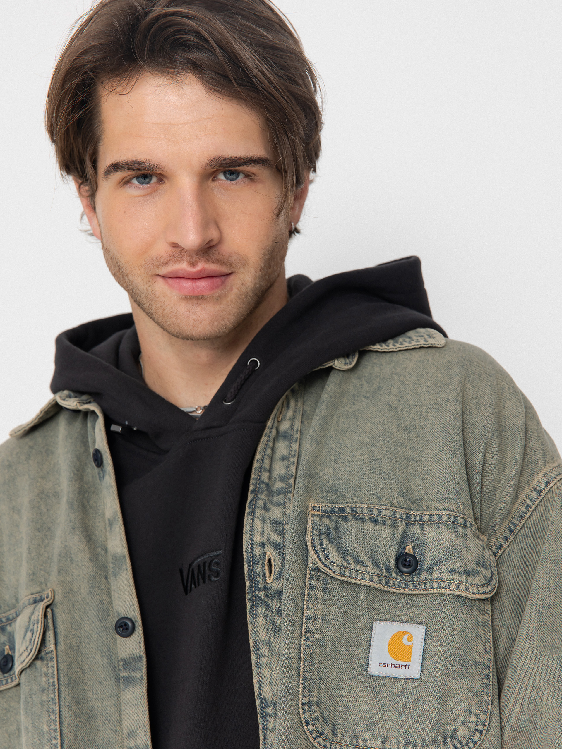 Bunda Carhartt WIP Tigan (blue/leather/garment dyed)