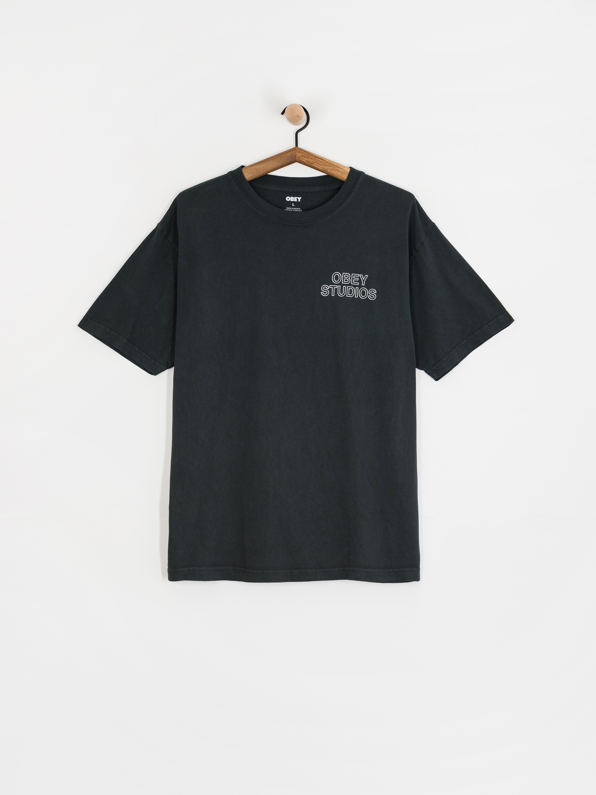 Tričko OBEY Obey Studios Outline (pigment true vintage black)