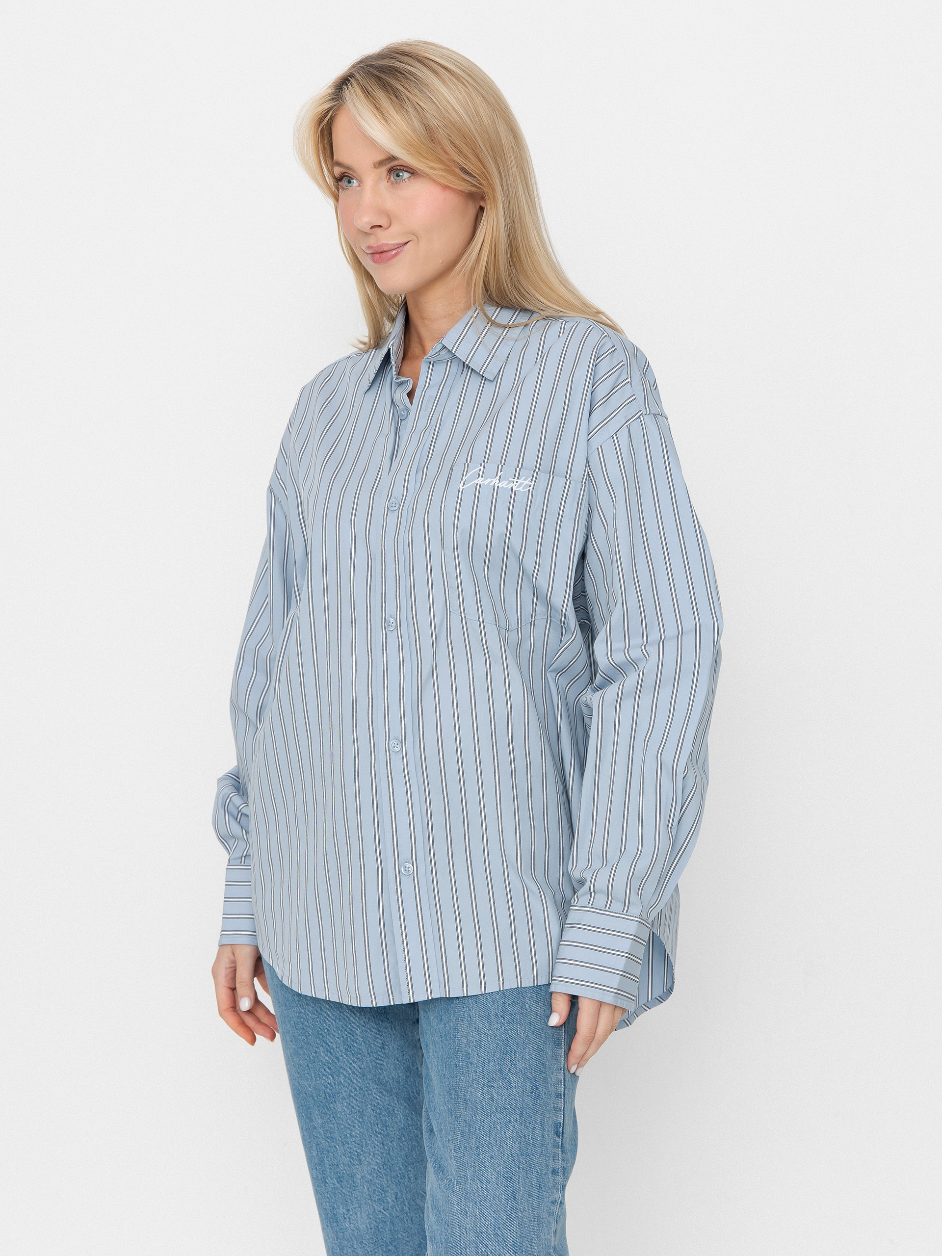 Košile Carhartt WIP Grimsby Wmn (grimsby stripe/blue fog)
