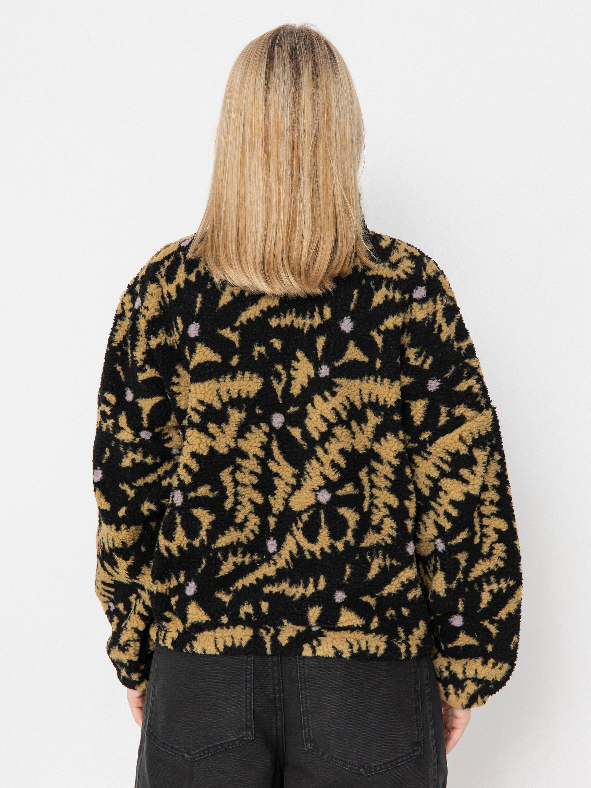 Dámský Fleecová mikina Roxy Boundless Spirit Zippered (anthracite big flowers)