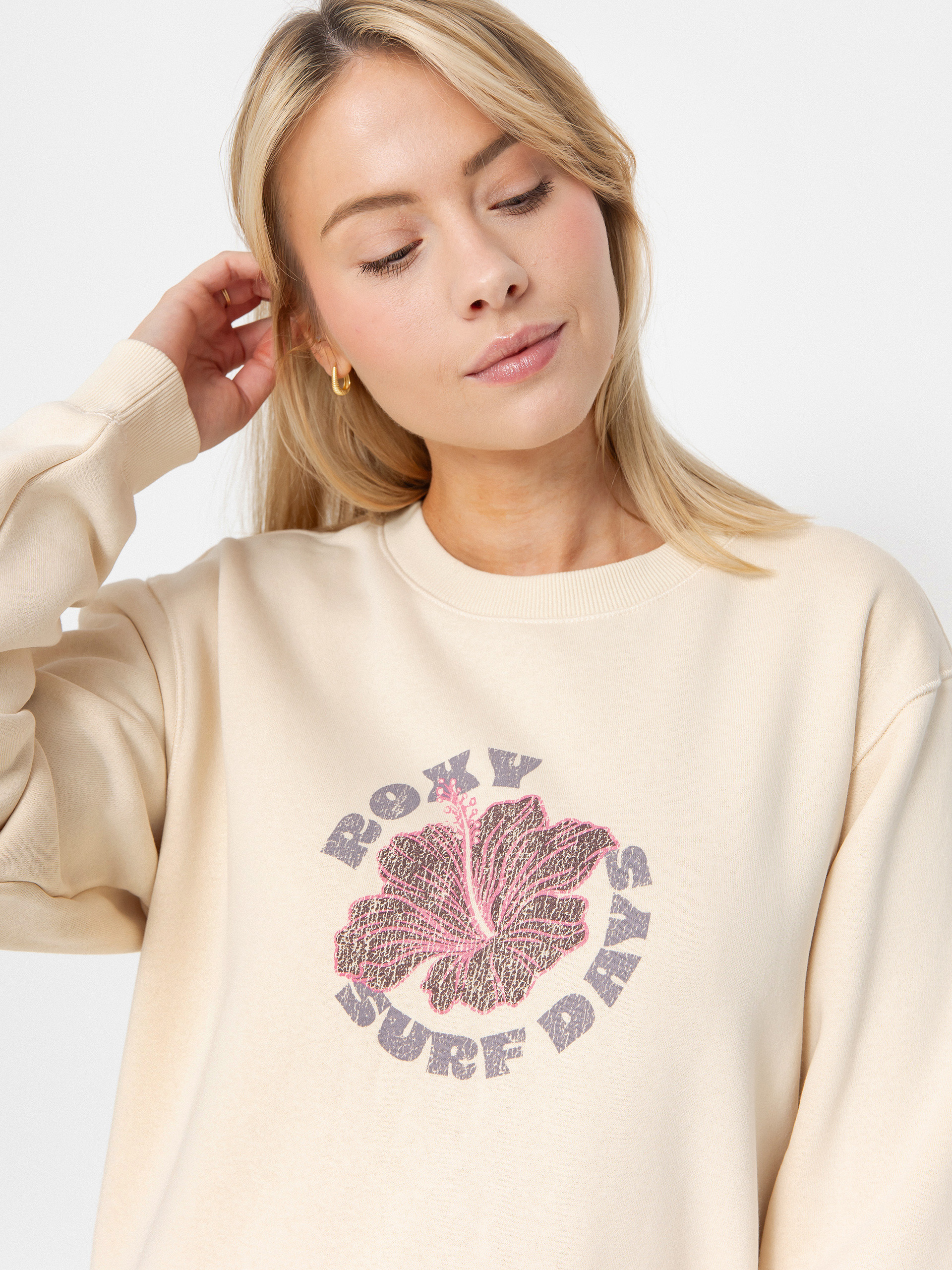 Mikina Roxy Surf Stoked Crew Brushed Vint Wmn (parchment)