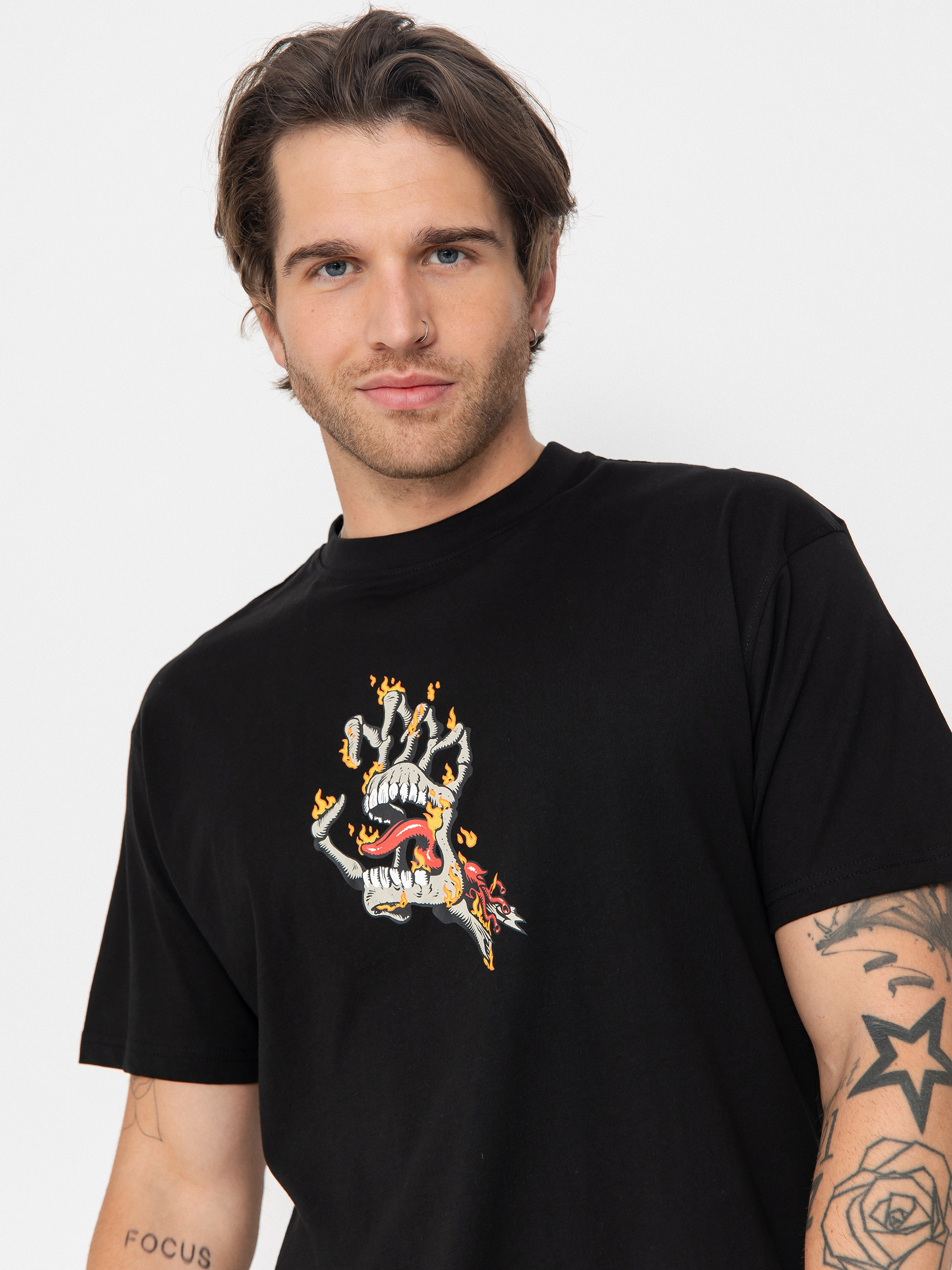 Tričko Santa Cruz Burnt Bone Hand (black)