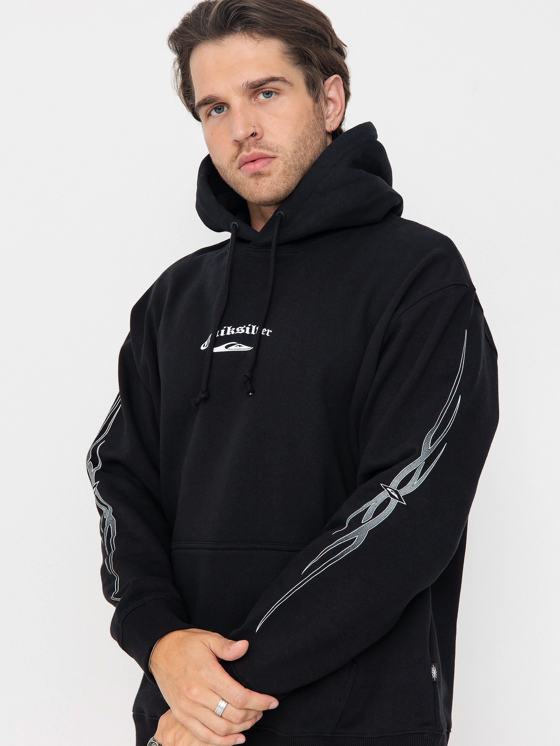 Mikina s kapucí Quiksilver Stretch Tribal HD (black)