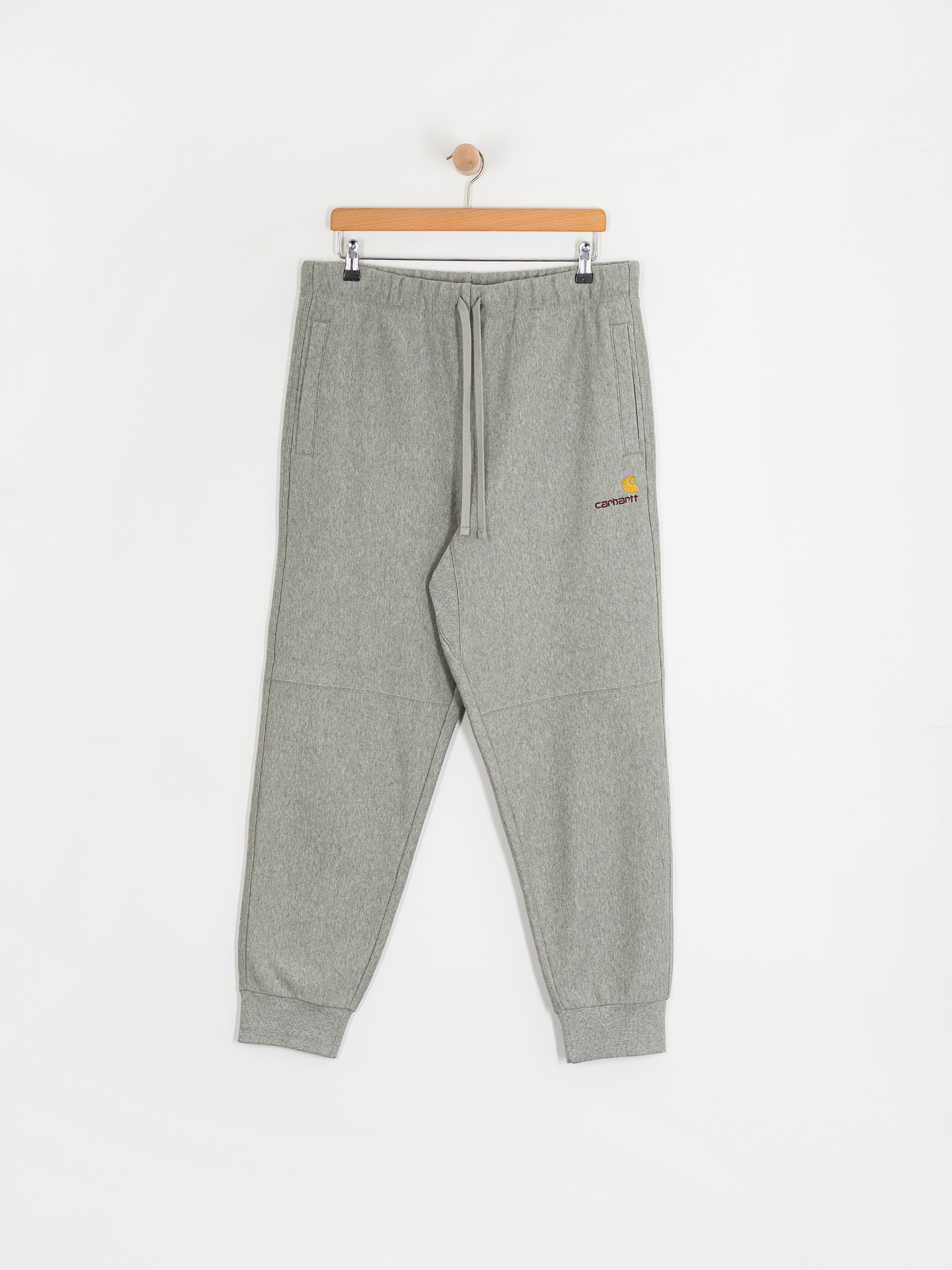 Kalhoty Carhartt WIP American Script Jogging (grey heather)
