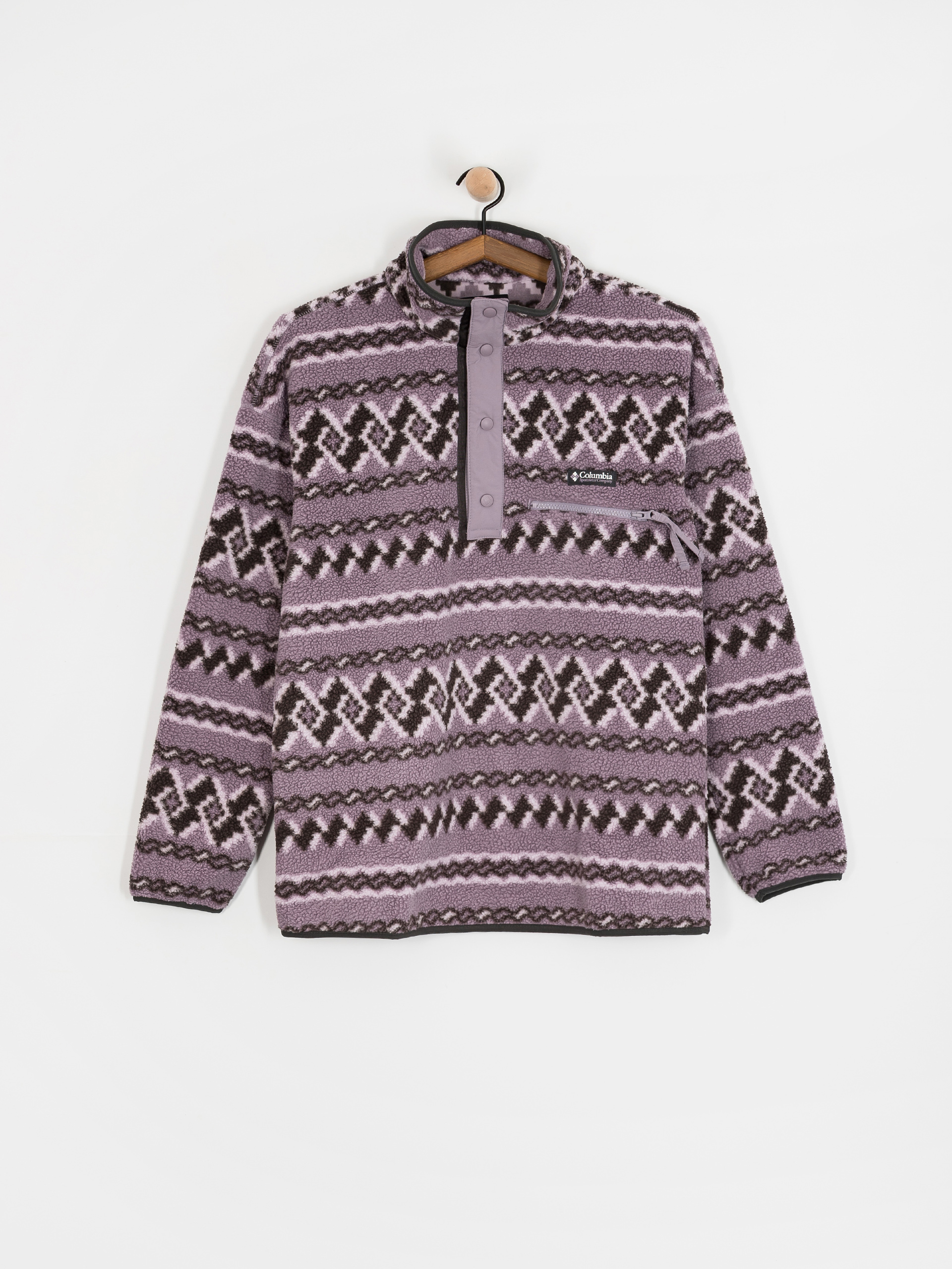 Fleecovu00e1 mikina Columbia Helvetia II Printed Half Snap (shale purple knitknot)