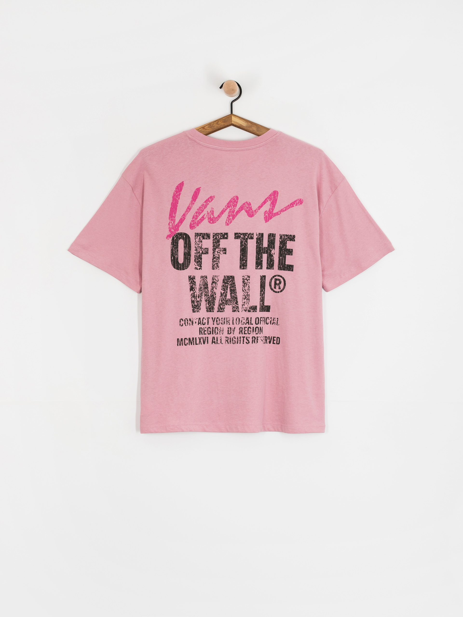 Tričko Vans Lady Wall Outsized Wmn (pink dawn)
