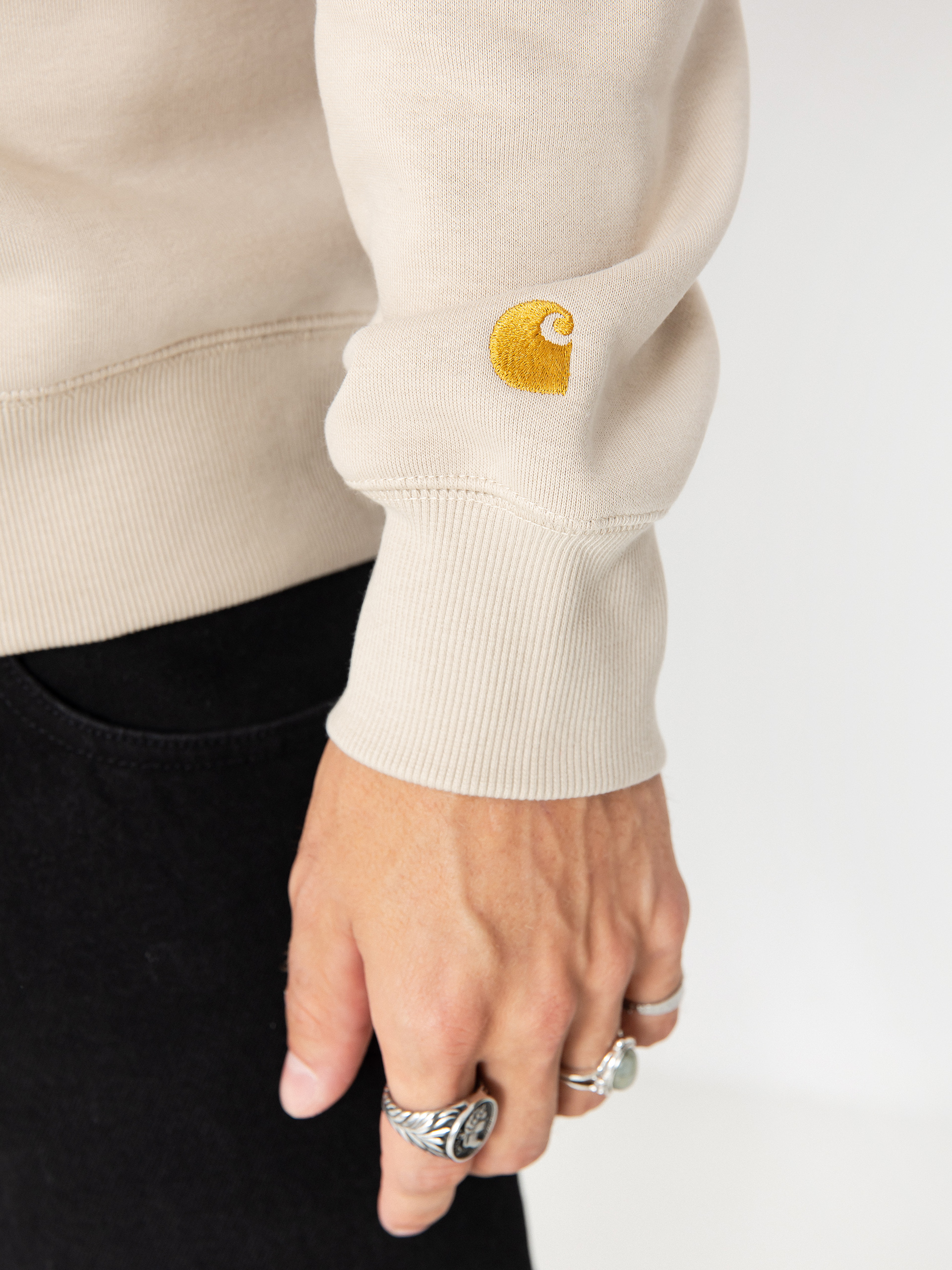 Mikina Carhartt WIP Chase (fleur de sel/gold)