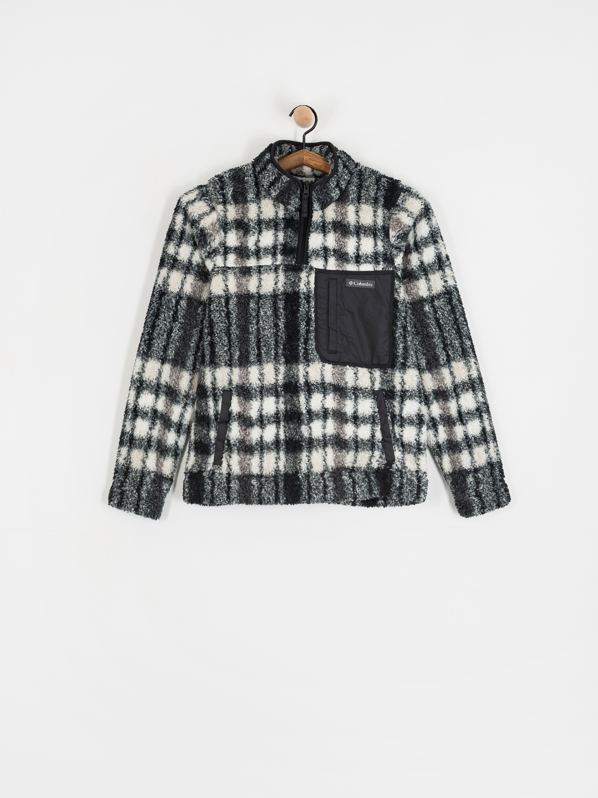 Dámský Fleecová mikina Columbia West Bend 1/4 Zip II (black herringplaid)