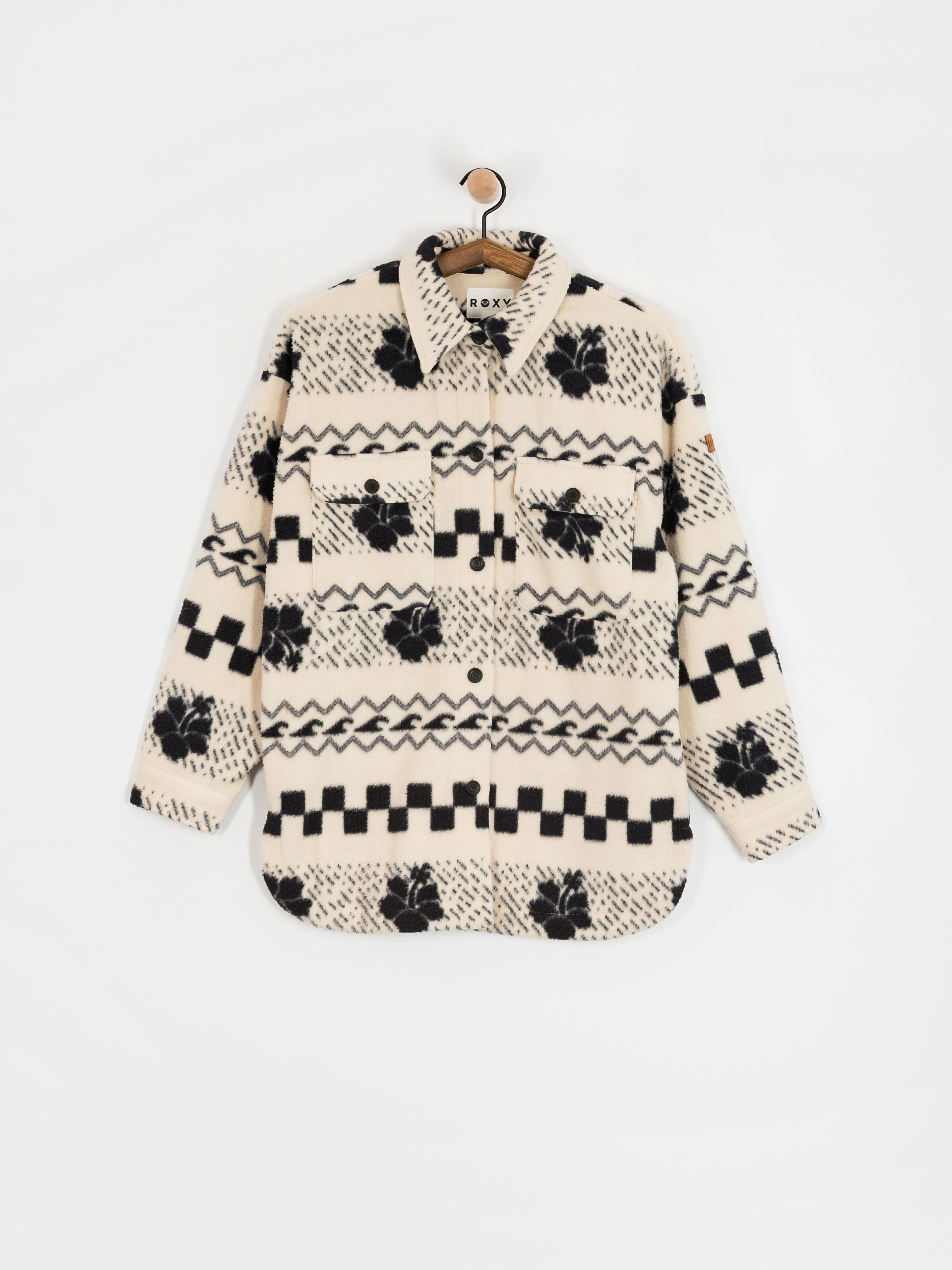 Dámský Fleecová mikina Roxy Morning Crush Shacket (parchment morning crush)