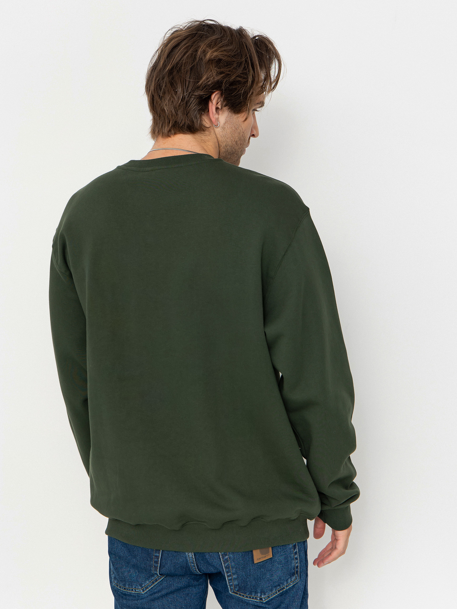 Mikina Vans Left Chest II Loose Crew (dried kelp)