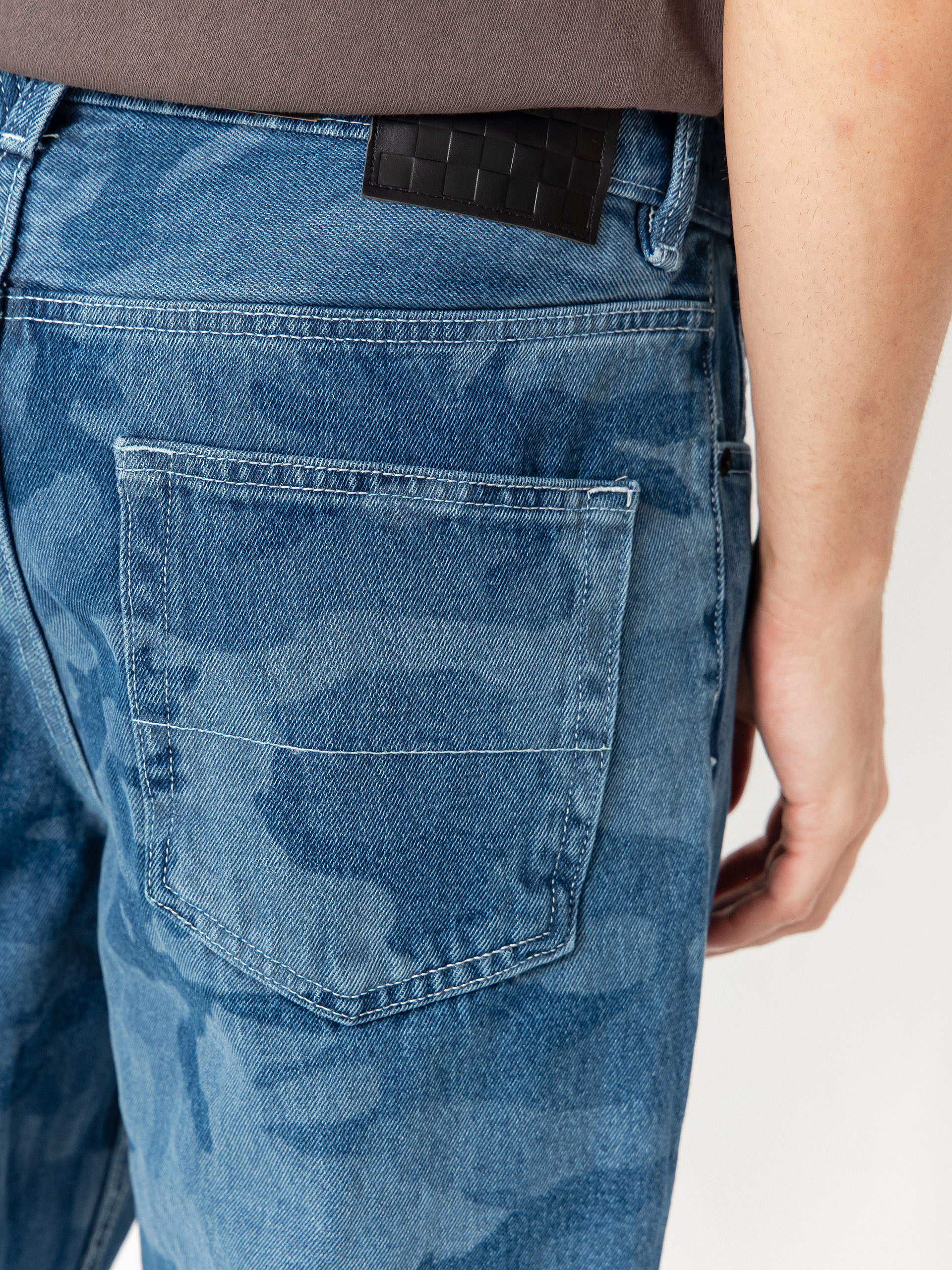 Kalhoty Vans Check 5 Loose Camo Printed Denim (stonewash/blue)