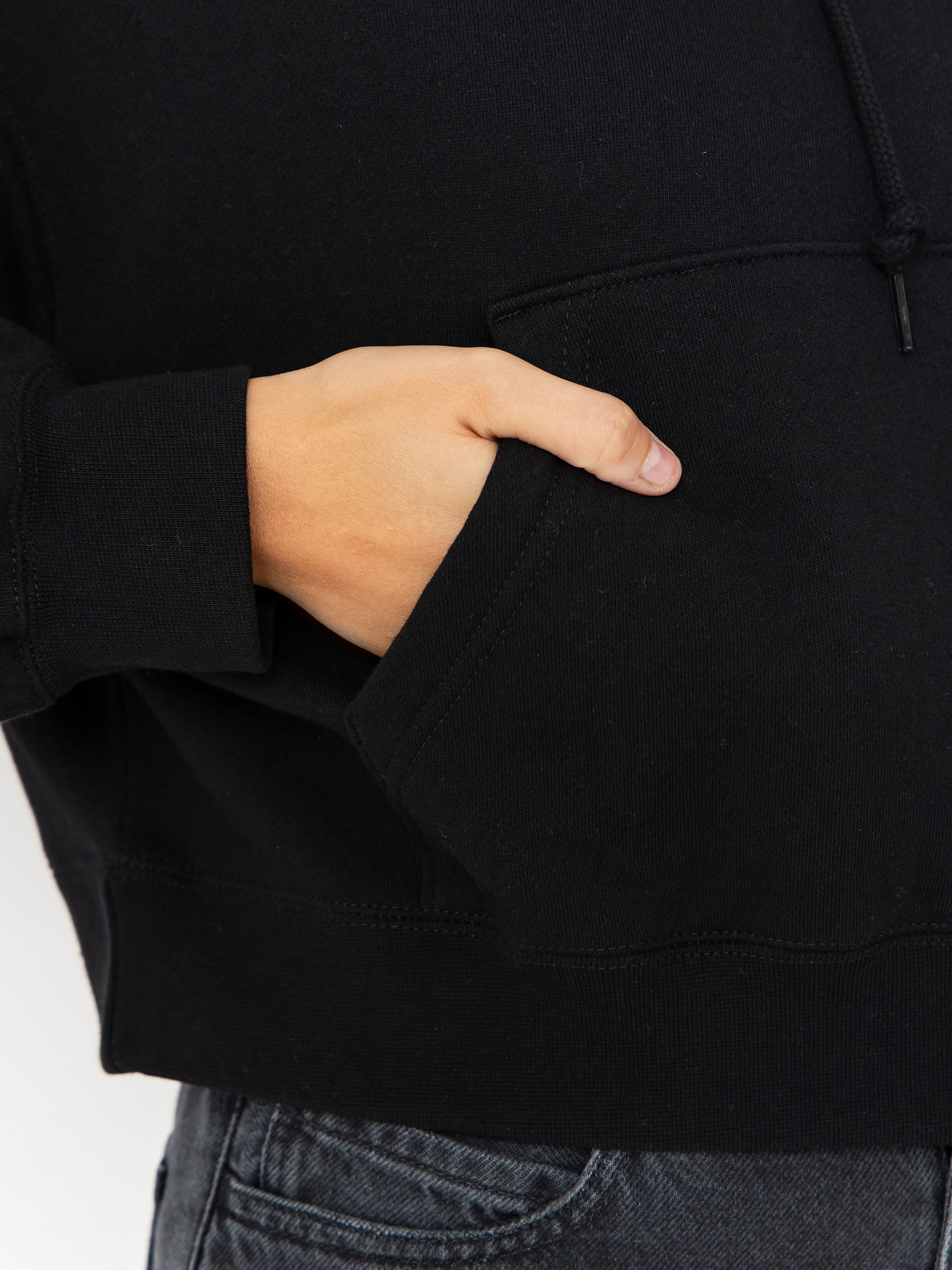 Mikina s kapucí OBEY Cities Cropped HD Wmn (black)