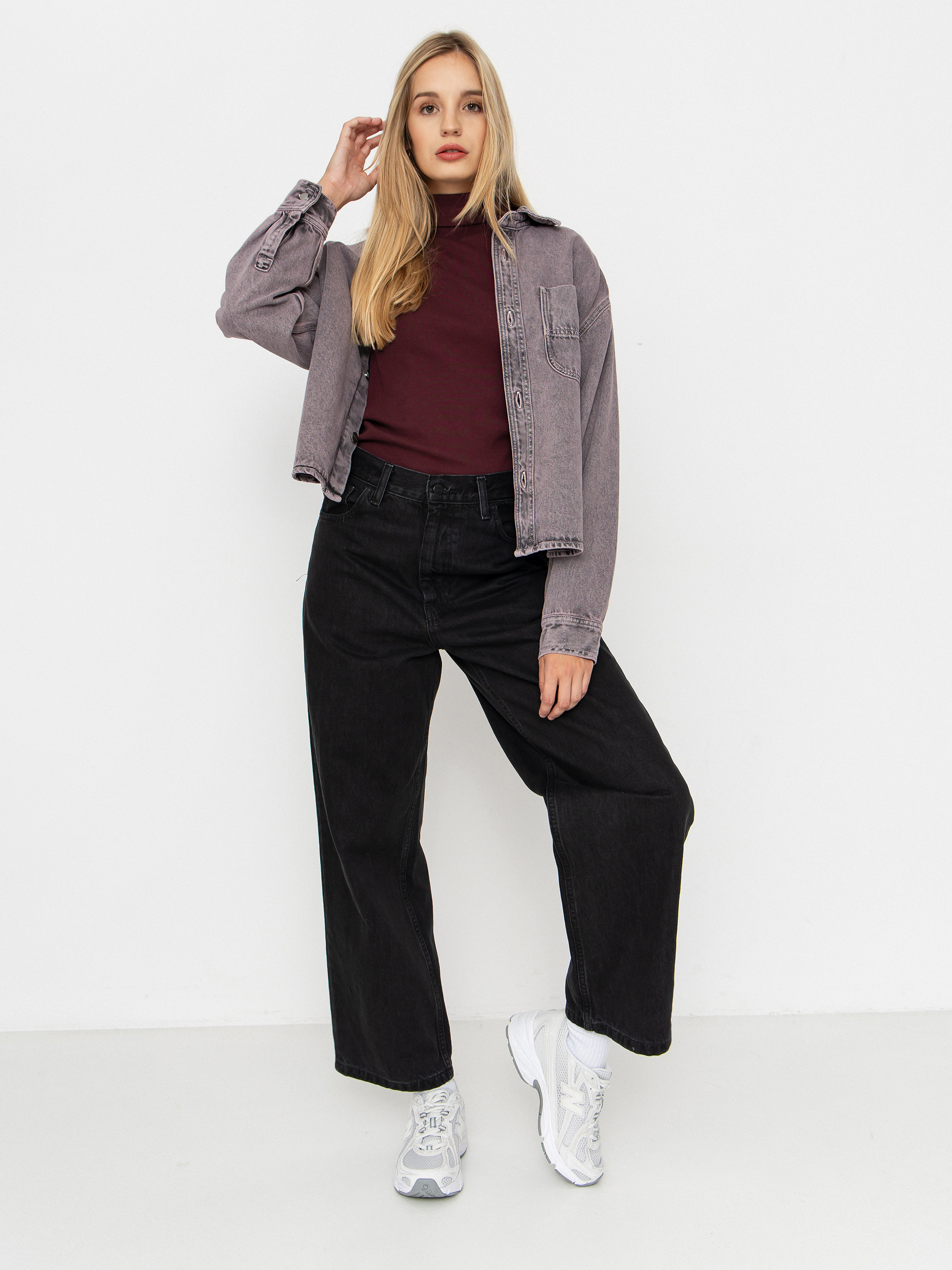 Bunda Carhartt WIP Georgia Wmn (black/hortensia/garment dyed)