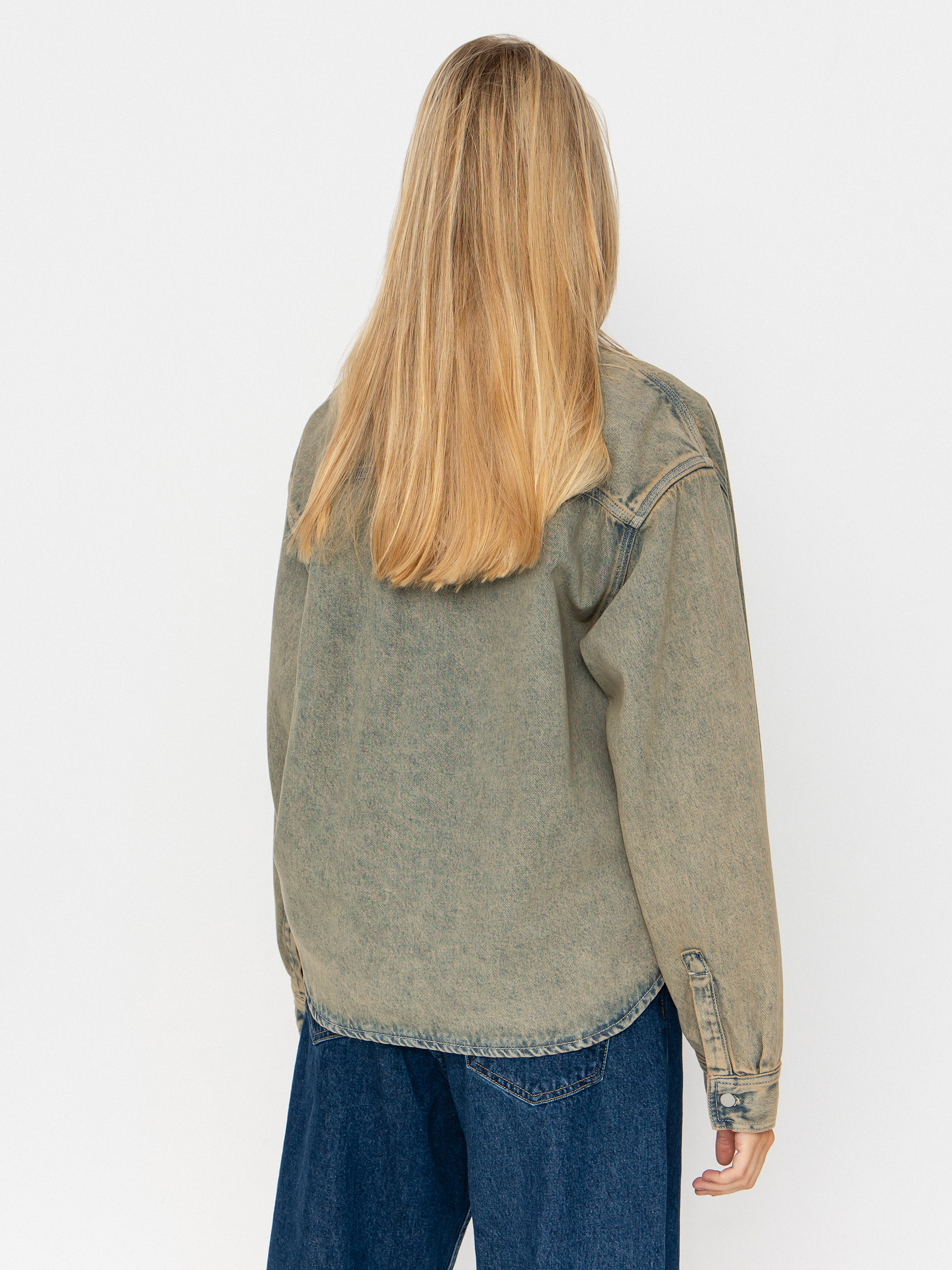 Bunda Carhartt WIP Georgia Wmn (blue/leather/garment dyed)