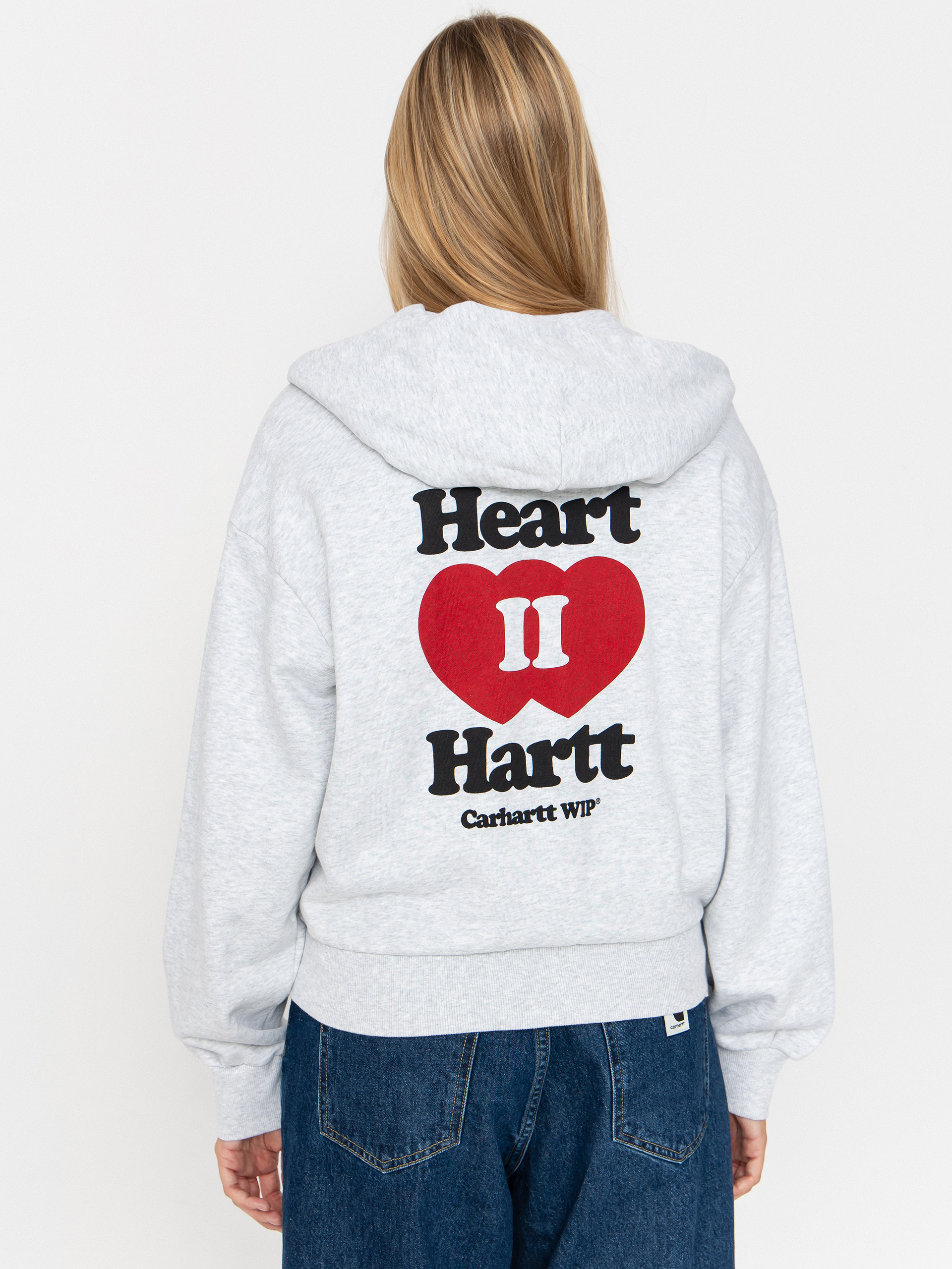 Mikina s kapucí Carhartt WIP Heart II Hartt ZHD Wmn (ash heather)