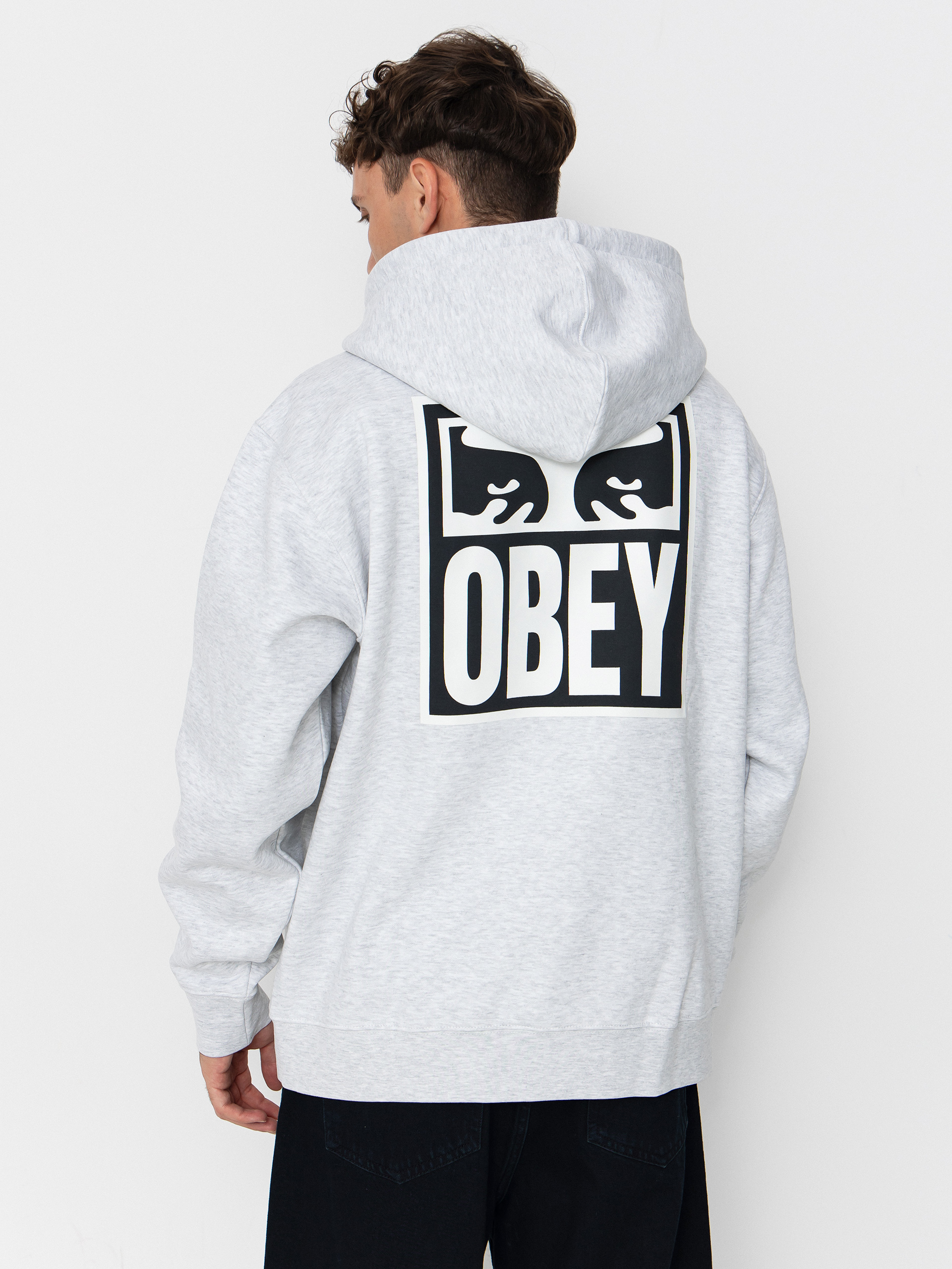 Mikina s kapucí OBEY Obey Eyes Icon HD (heather grey)