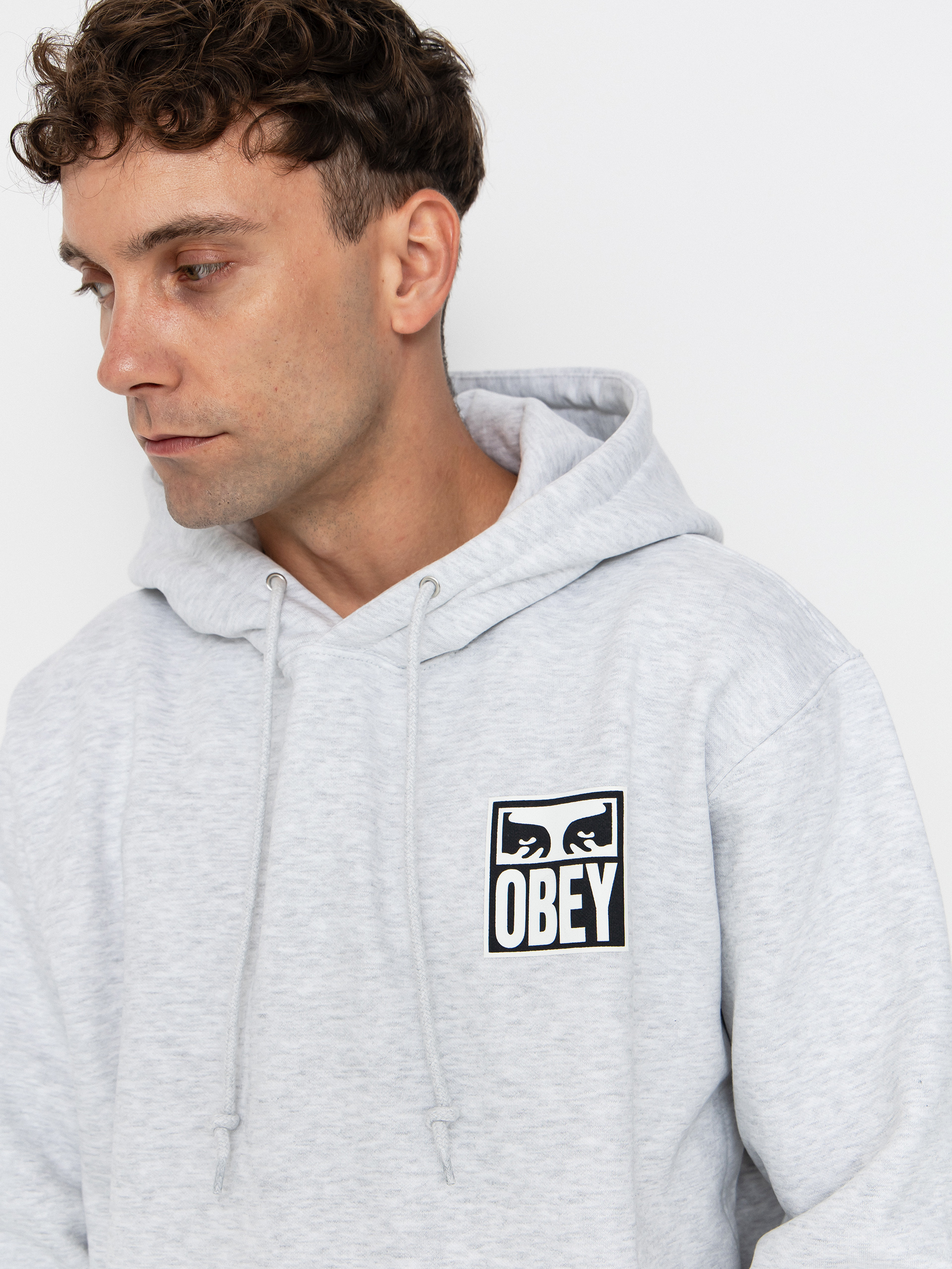 Mikina s kapucí OBEY Obey Eyes Icon HD (heather grey)