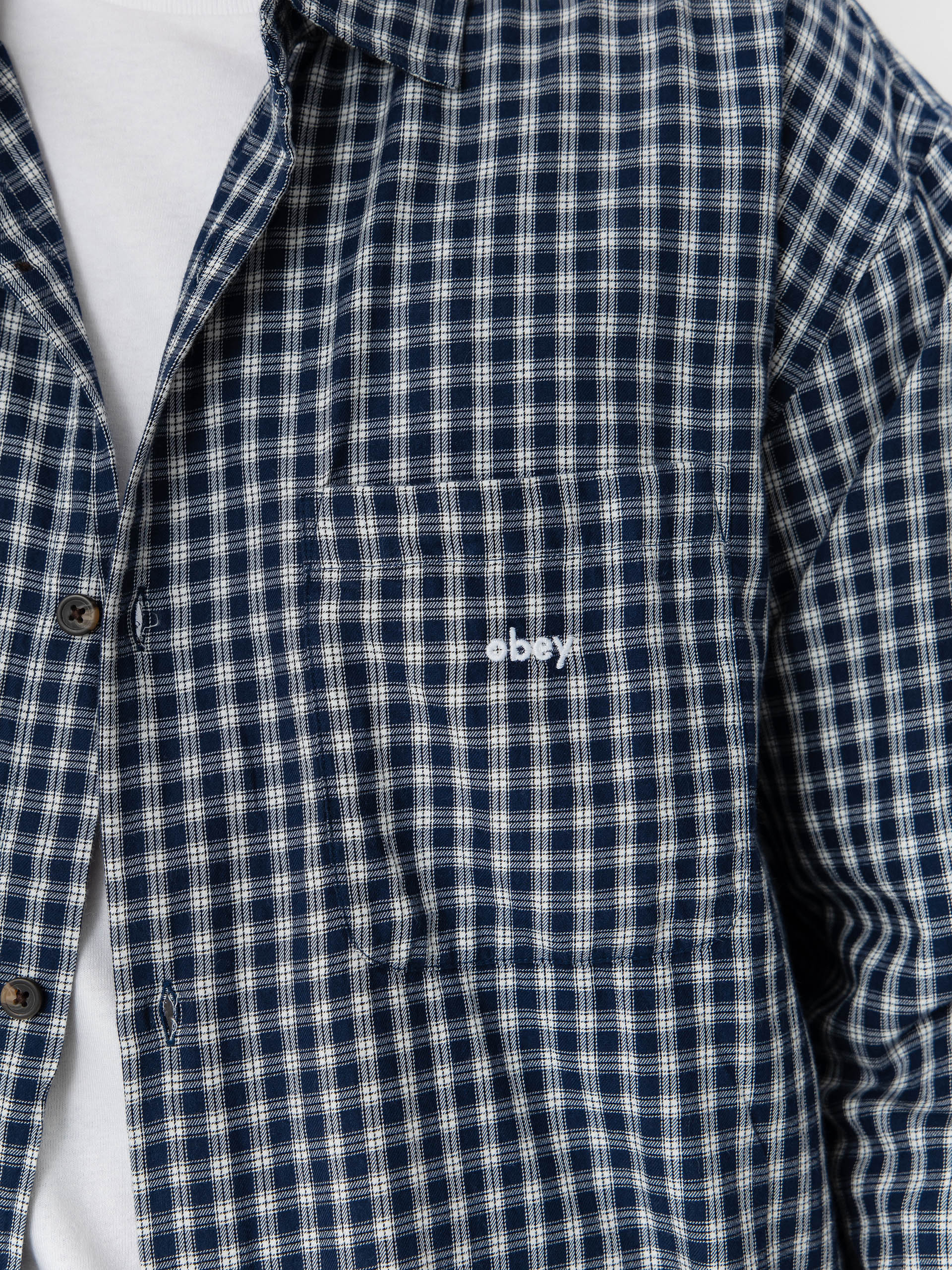 Košile OBEY Bigwig Andy Woven (academy navy multi)