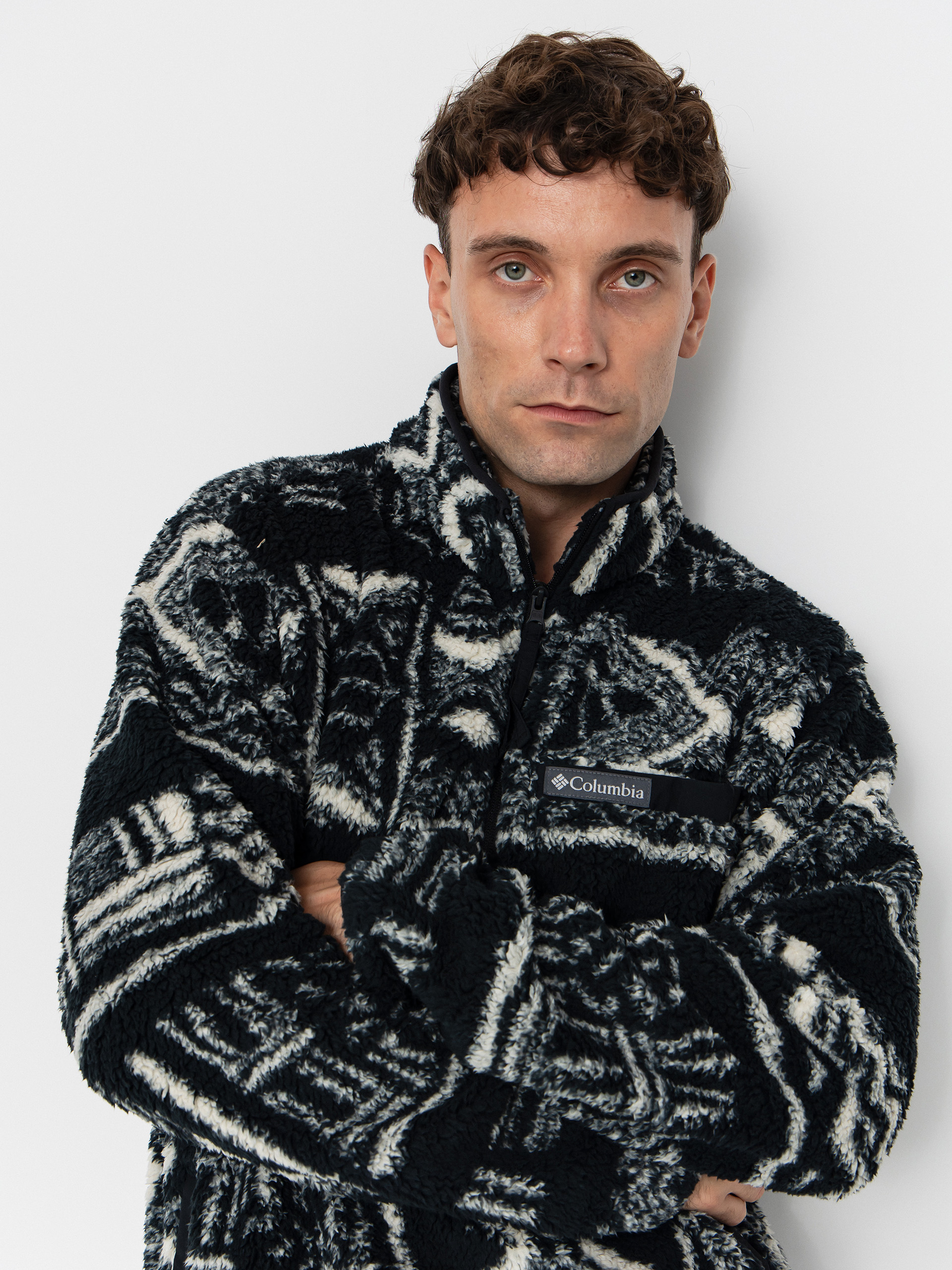 Pánský Fleecová mikina Columbia Rugged Ridge High Pile Half Zip (black deschutes days)