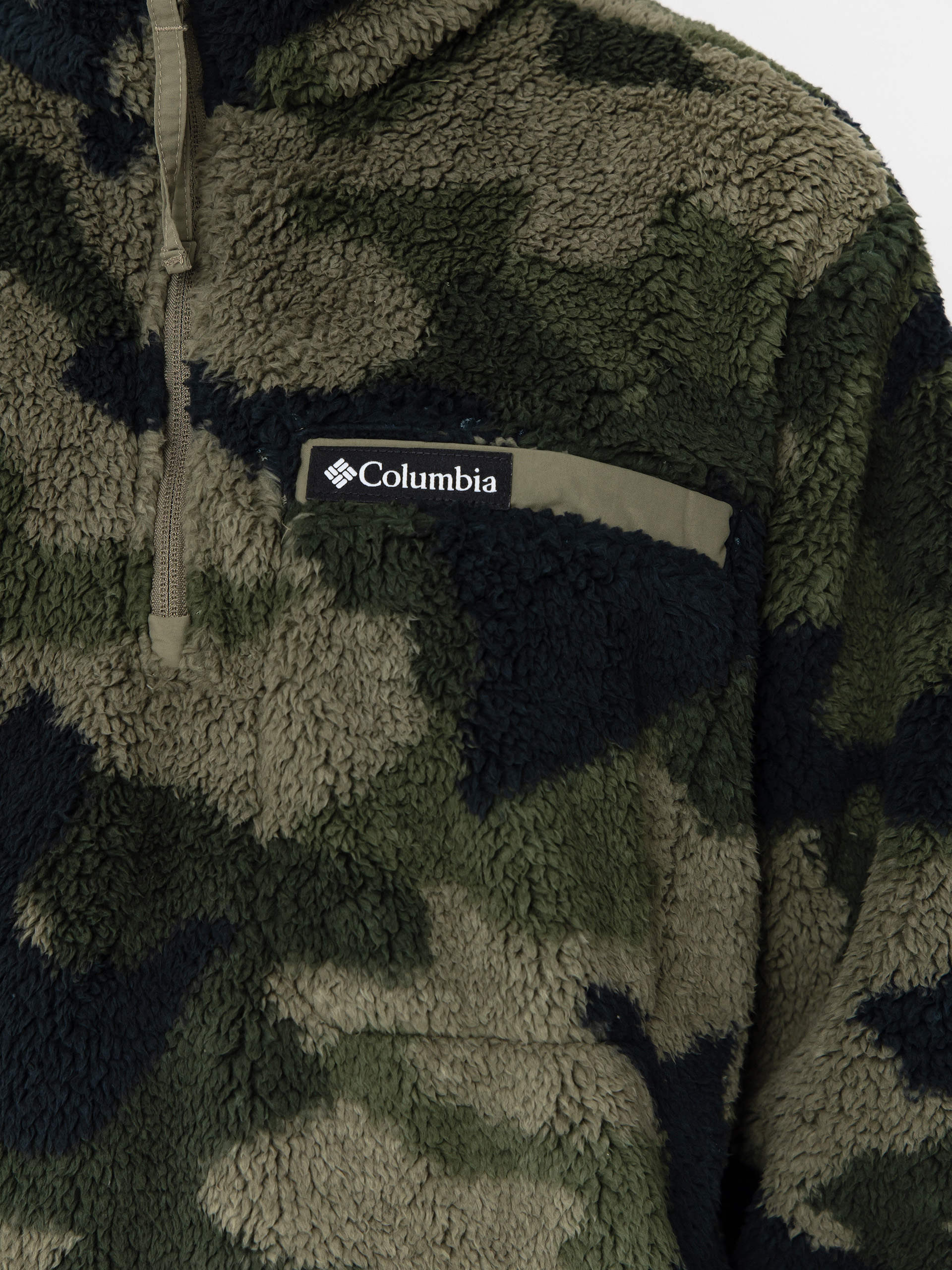 Pánský Fleecová mikina Columbia Rugged Ridge High Pile Half Zip (stone green mod camo)