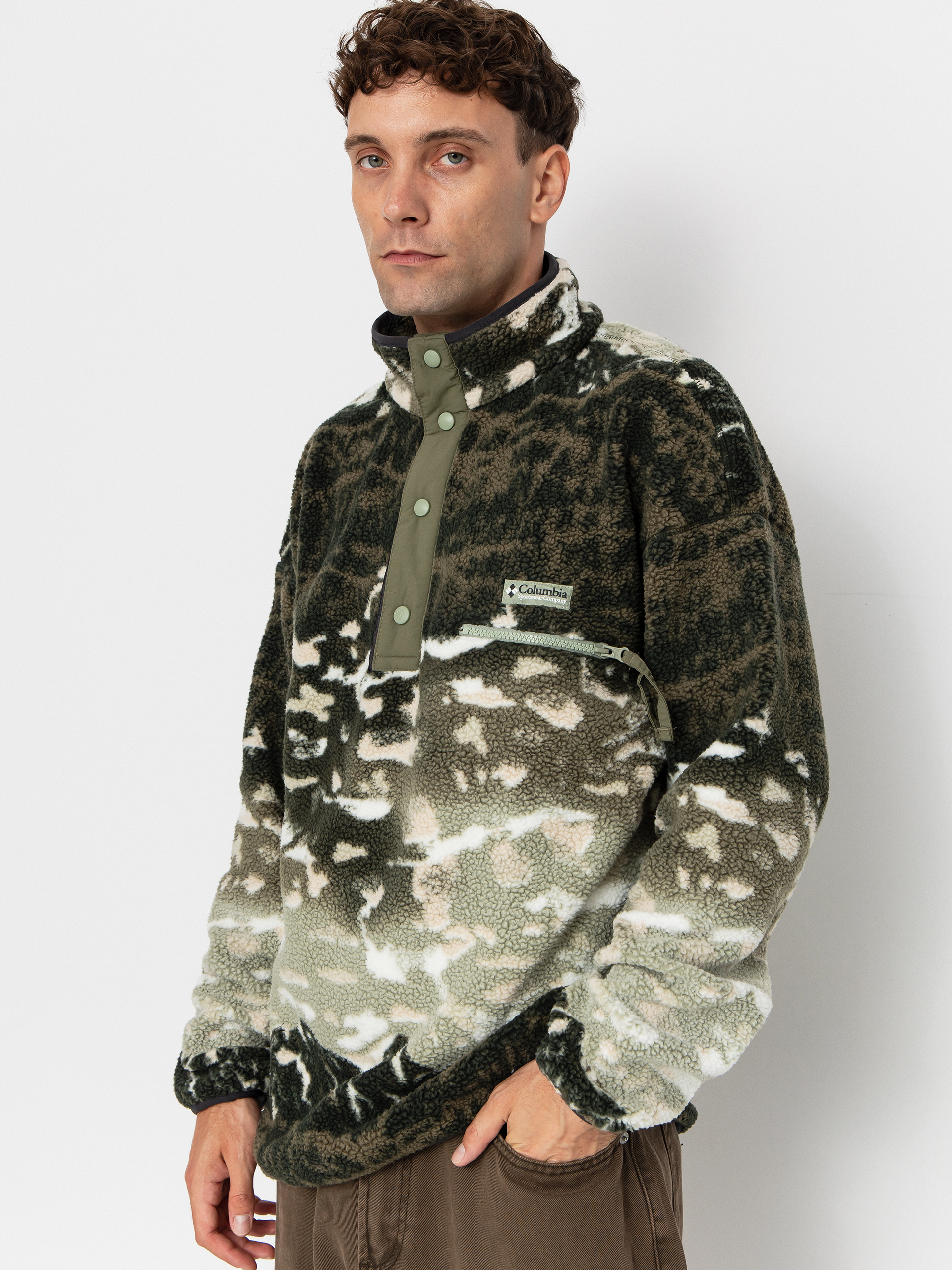 Fleecová mikina Columbia Helvetia II Printed Half Snap