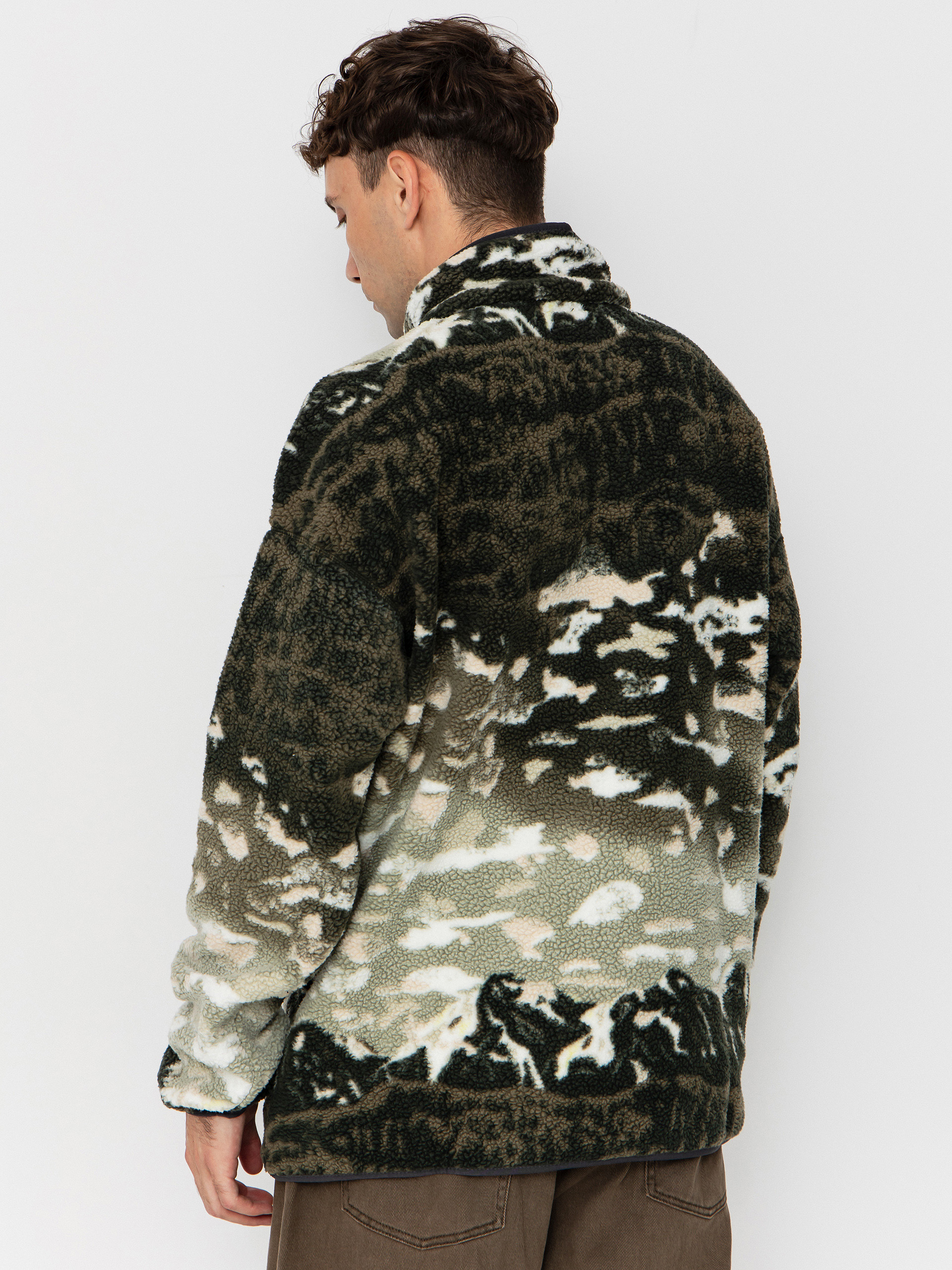 Pánský Fleecová mikina Columbia Helvetia II Printed Half Snap (safari sisters)