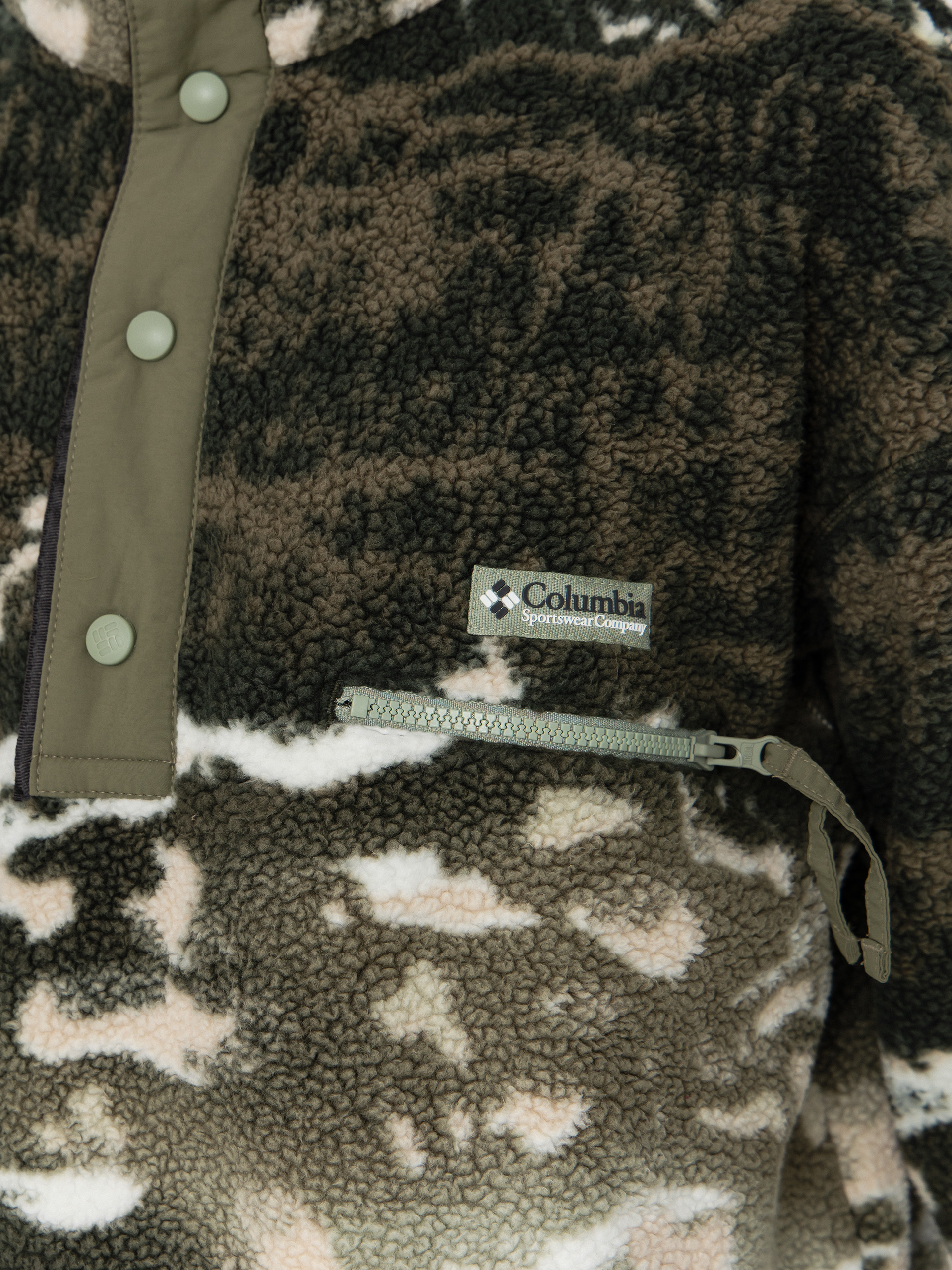 Pánský Fleecová mikina Columbia Helvetia II Printed Half Snap (safari sisters)