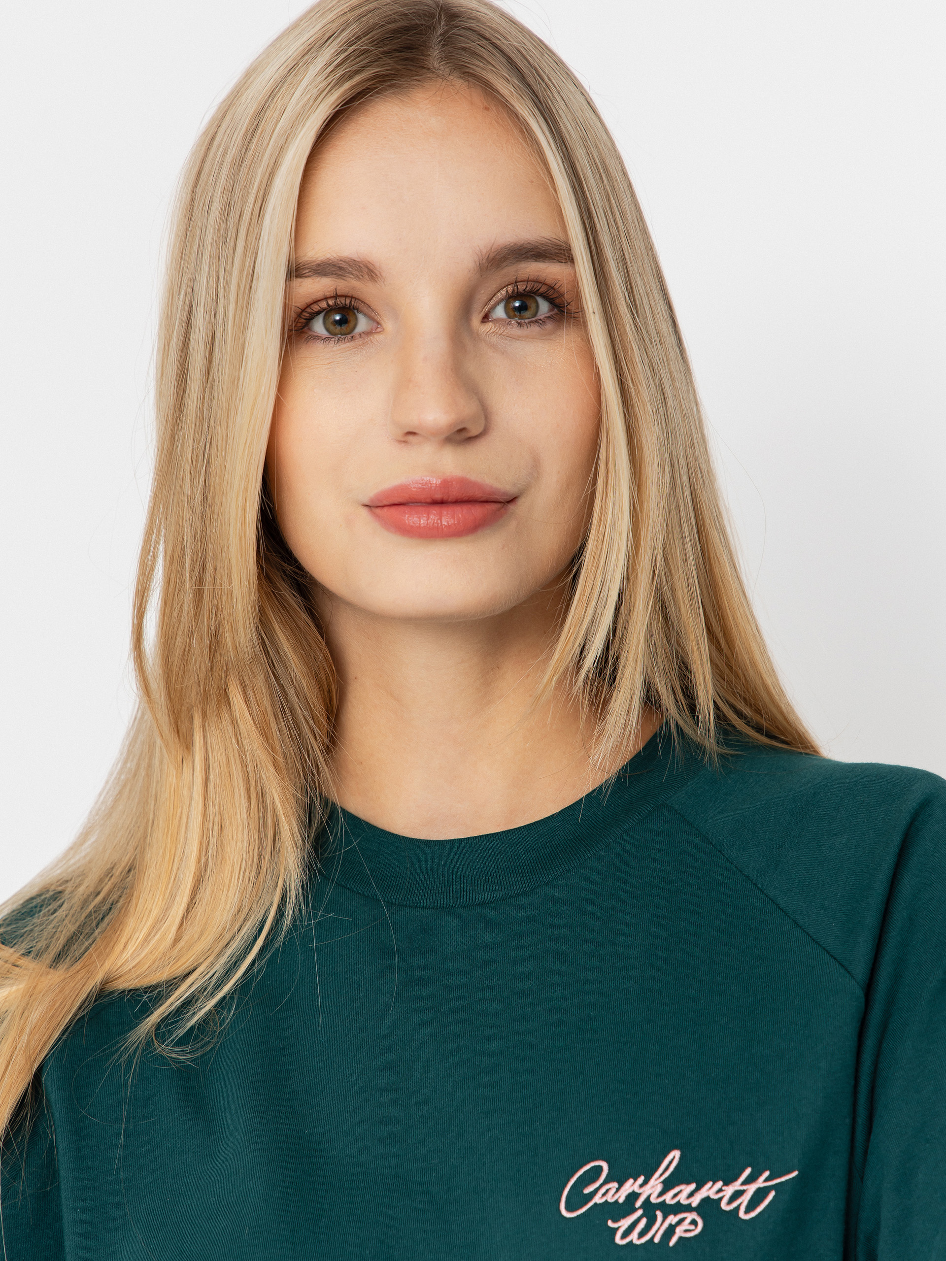 Tričko Carhartt WIP Signature Wmn (dark fir/glassy pink)