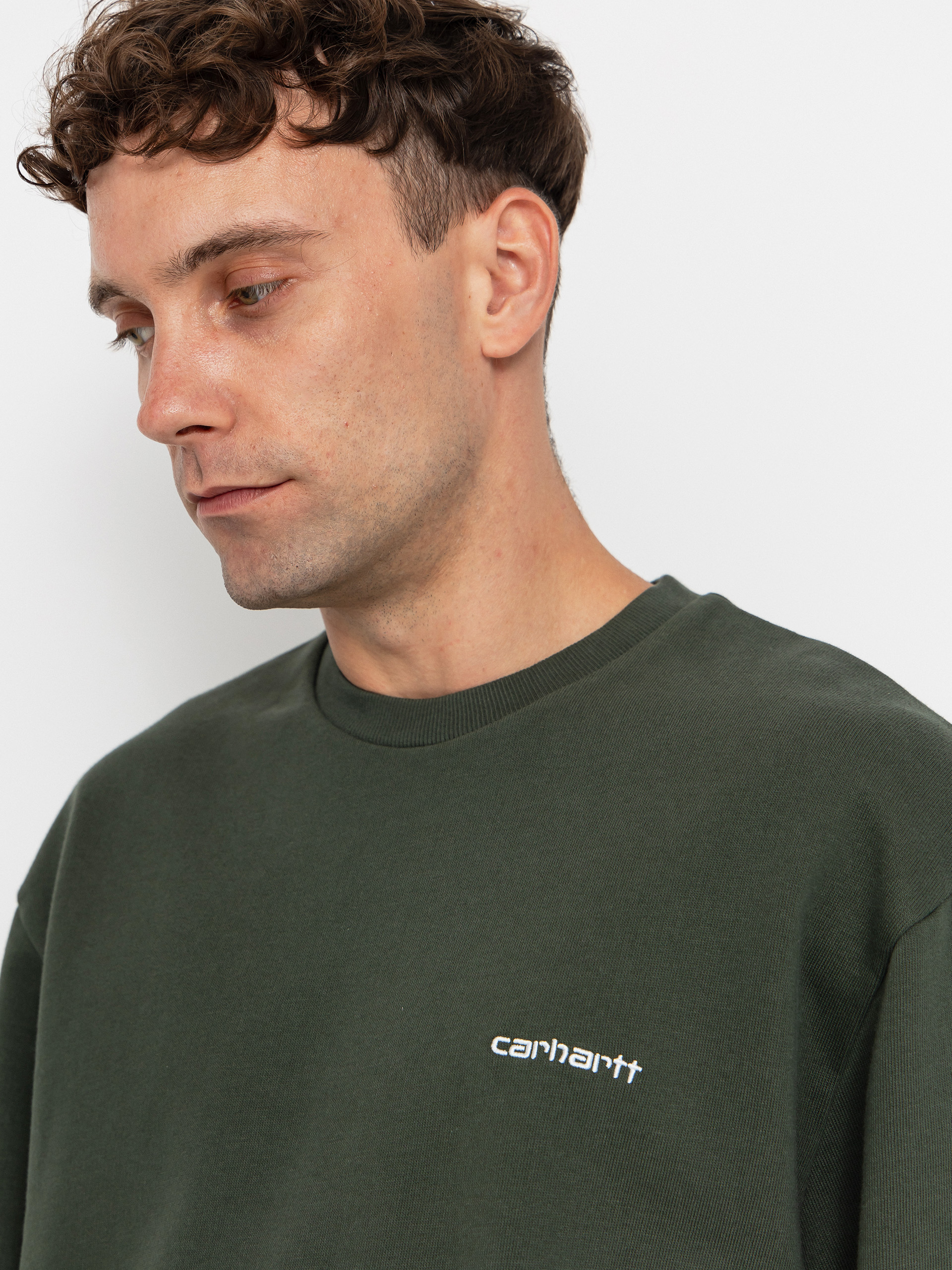 Mikina Carhartt WIP Script Embroidery (opuntia/white)