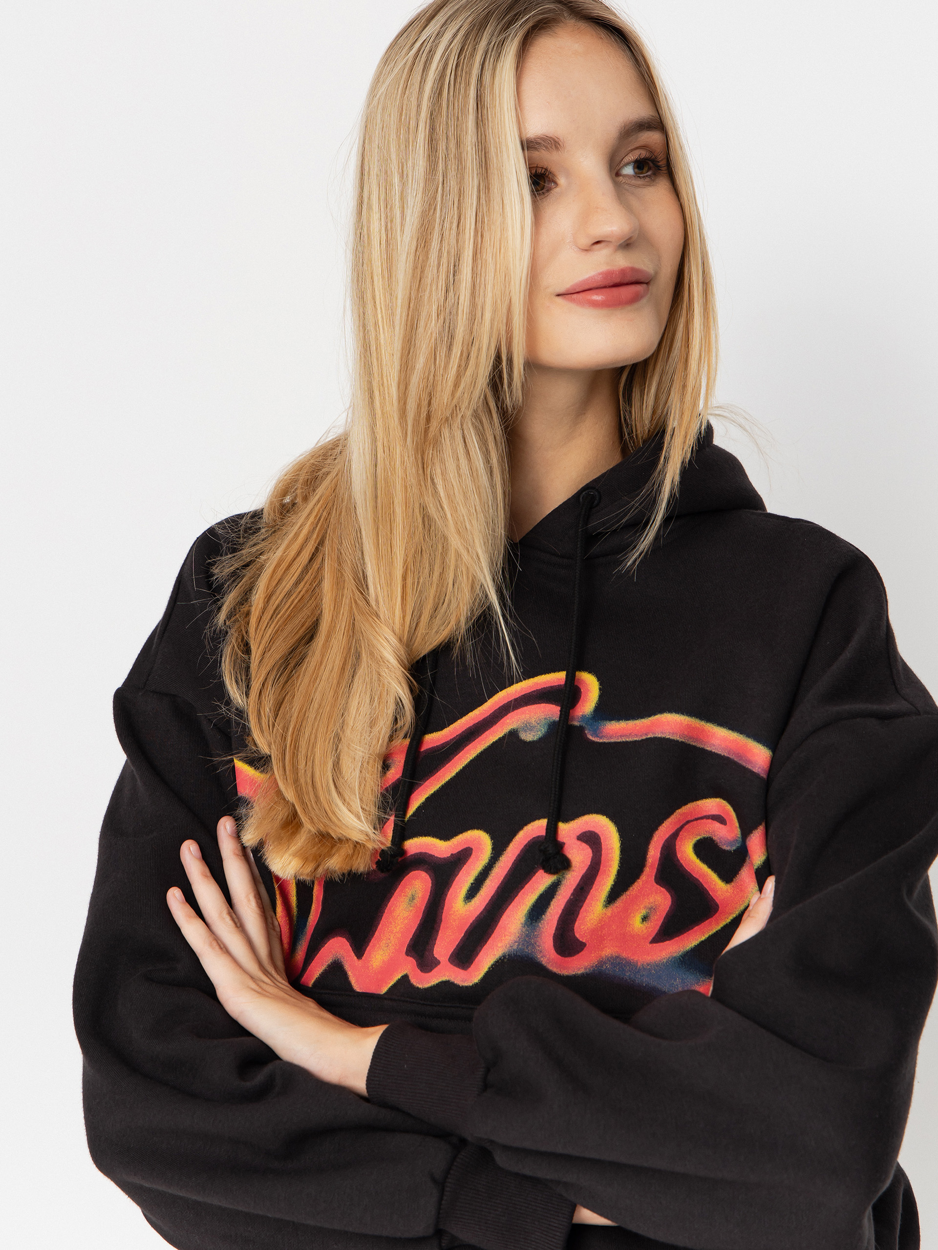Mikina s kapucí Vans Outer Ring Retro HD Wmn (black)