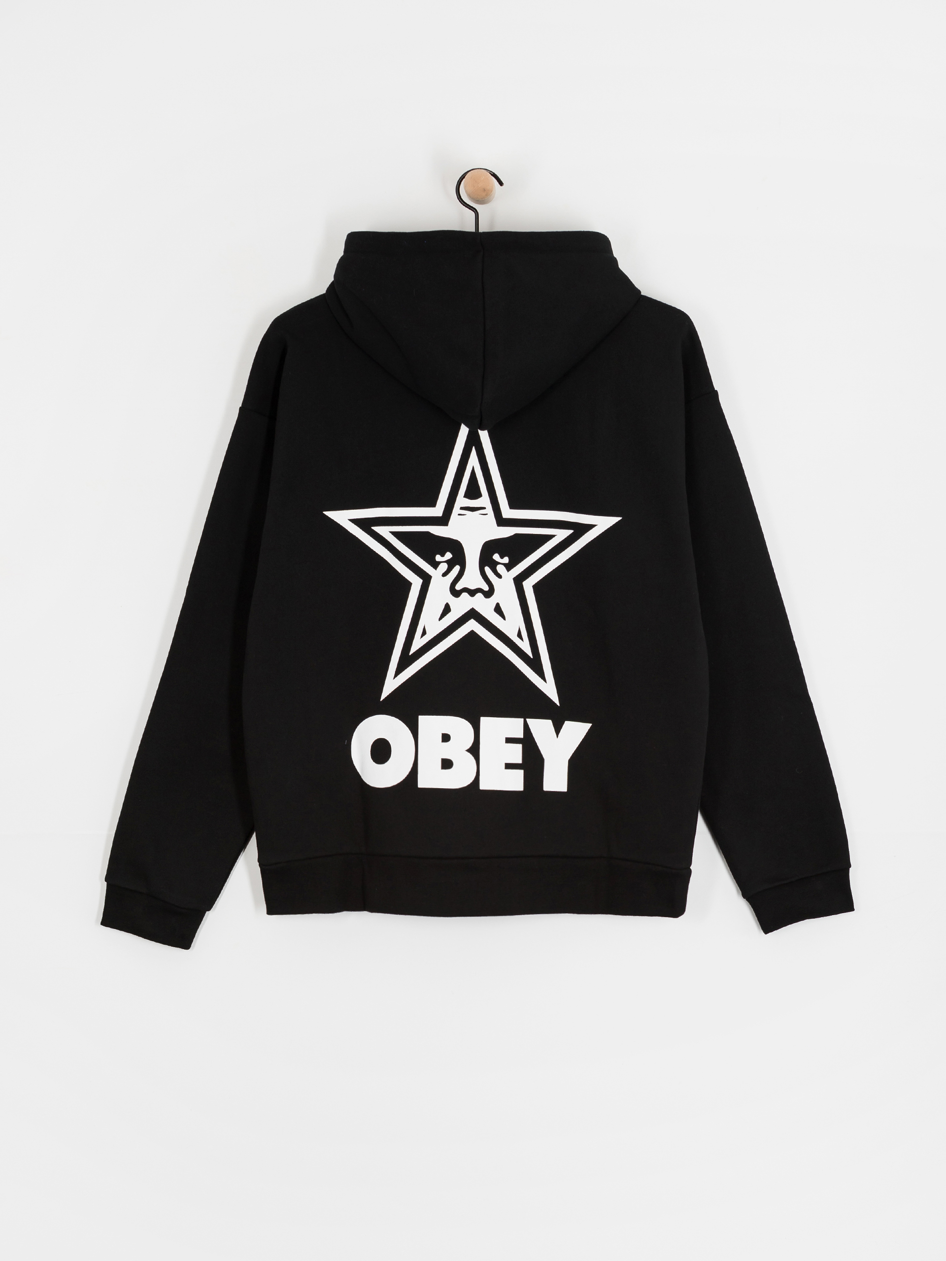 Mikina s kapucí OBEY Bold Star Extra Heavy HD (black)