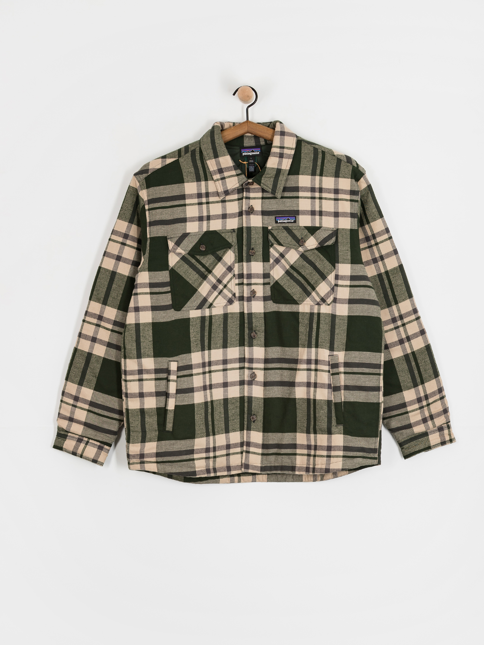 Košile Patagonia LW Insulated Fjord Flannel (ashore old growth green)