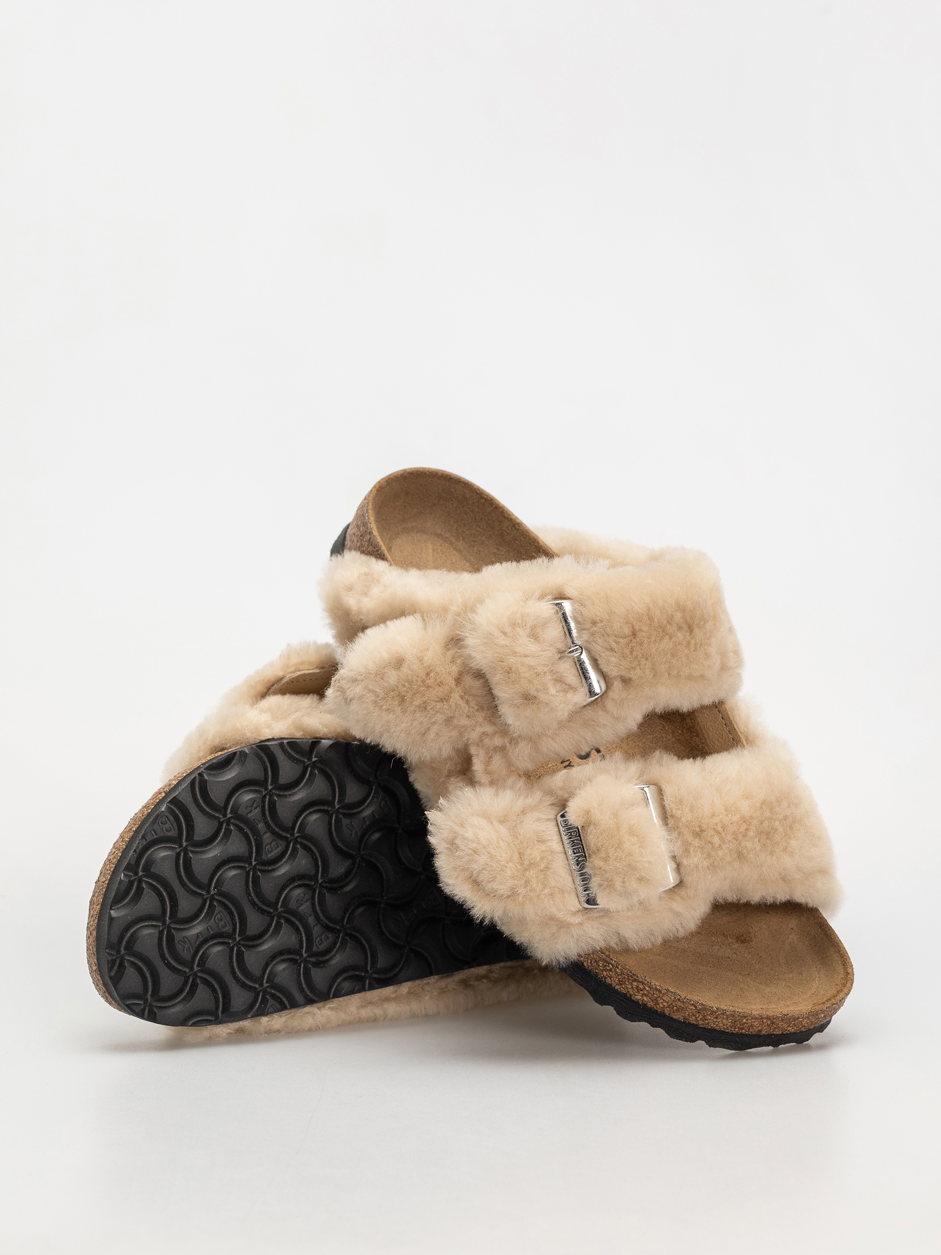 Plážovky Birkenstock Arizona Shearling Cover Upper Narrow Wmn (sandcastle)